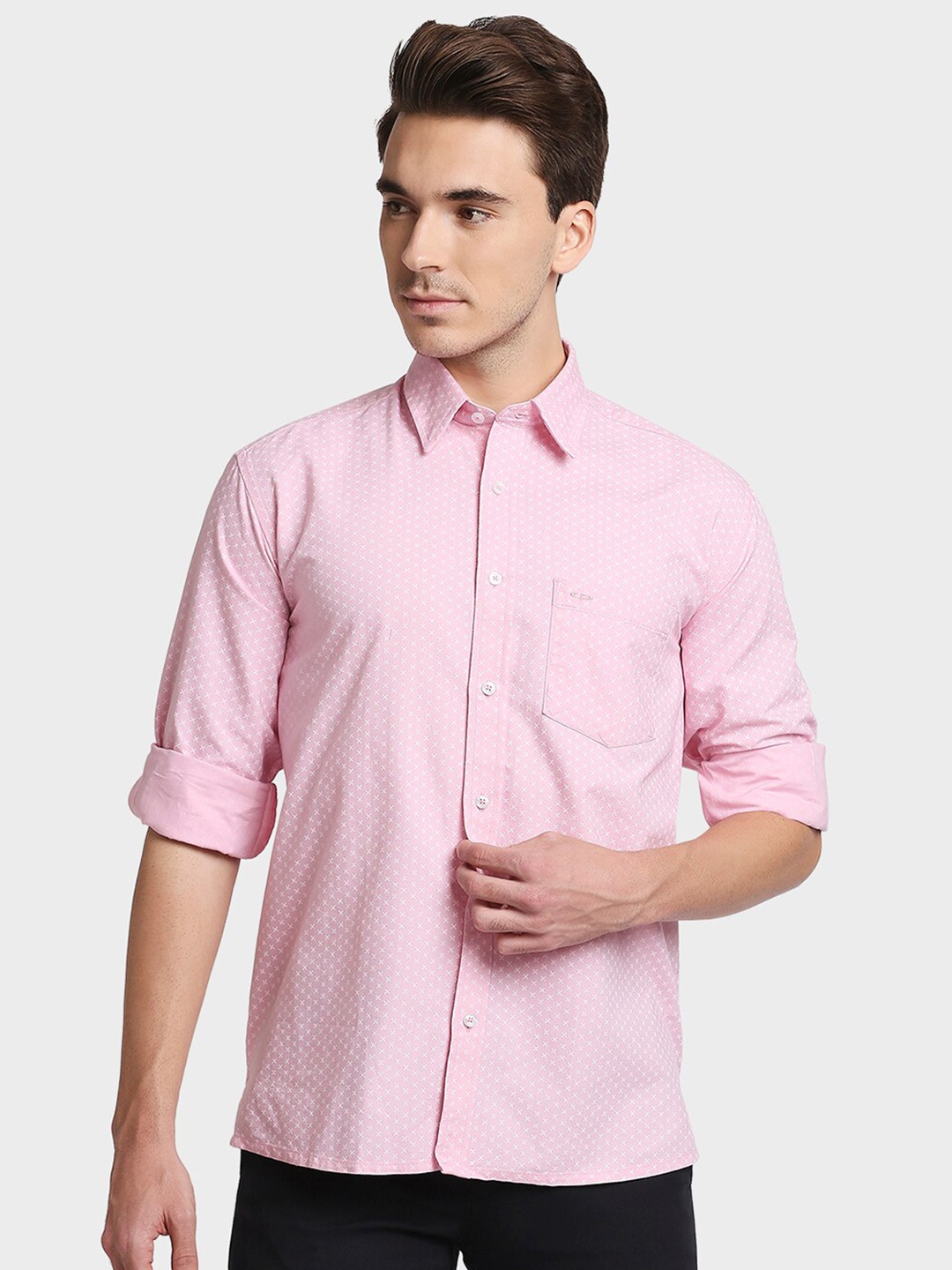 

ColorPlus Opaque Printed Casual Shirt, Pink