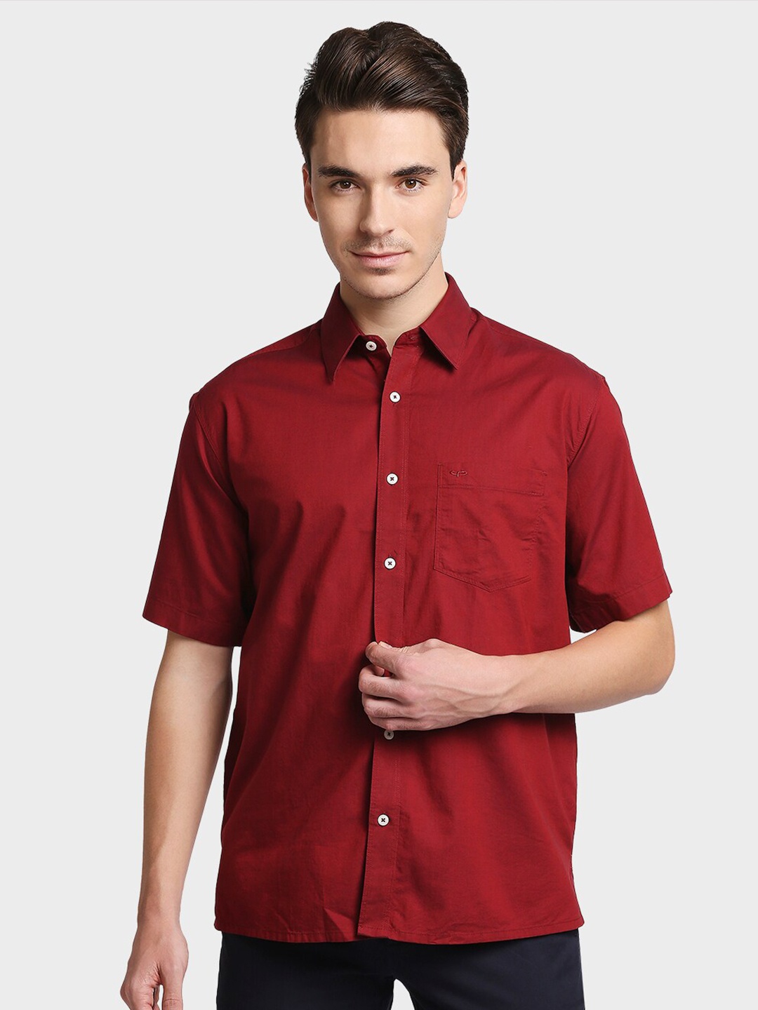 

ColorPlus Men Red Opaque Casual Shirt