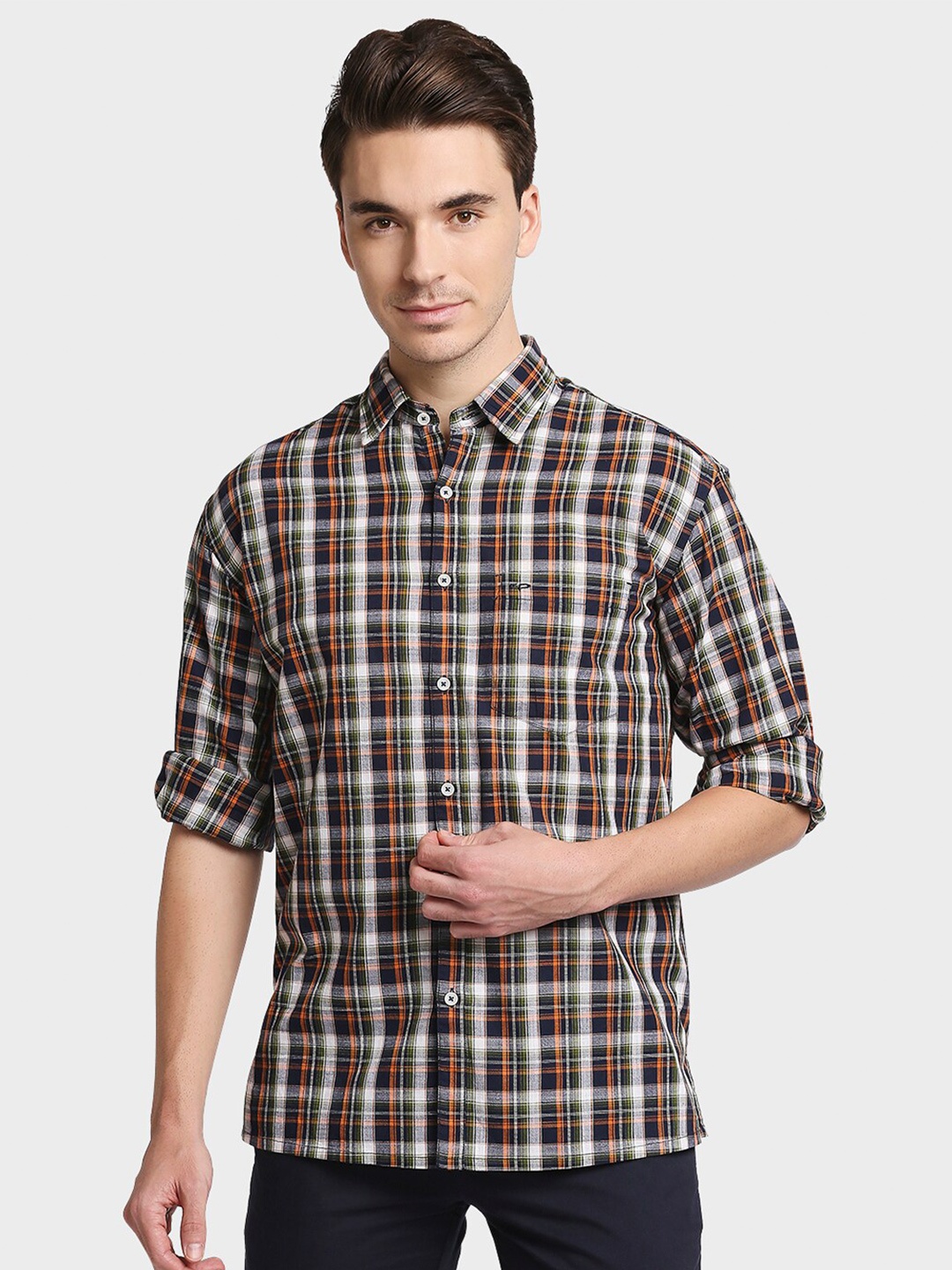 

ColorPlus Men Multicoloured Tartan Checks Opaque Checked Casual Shirt, Multi