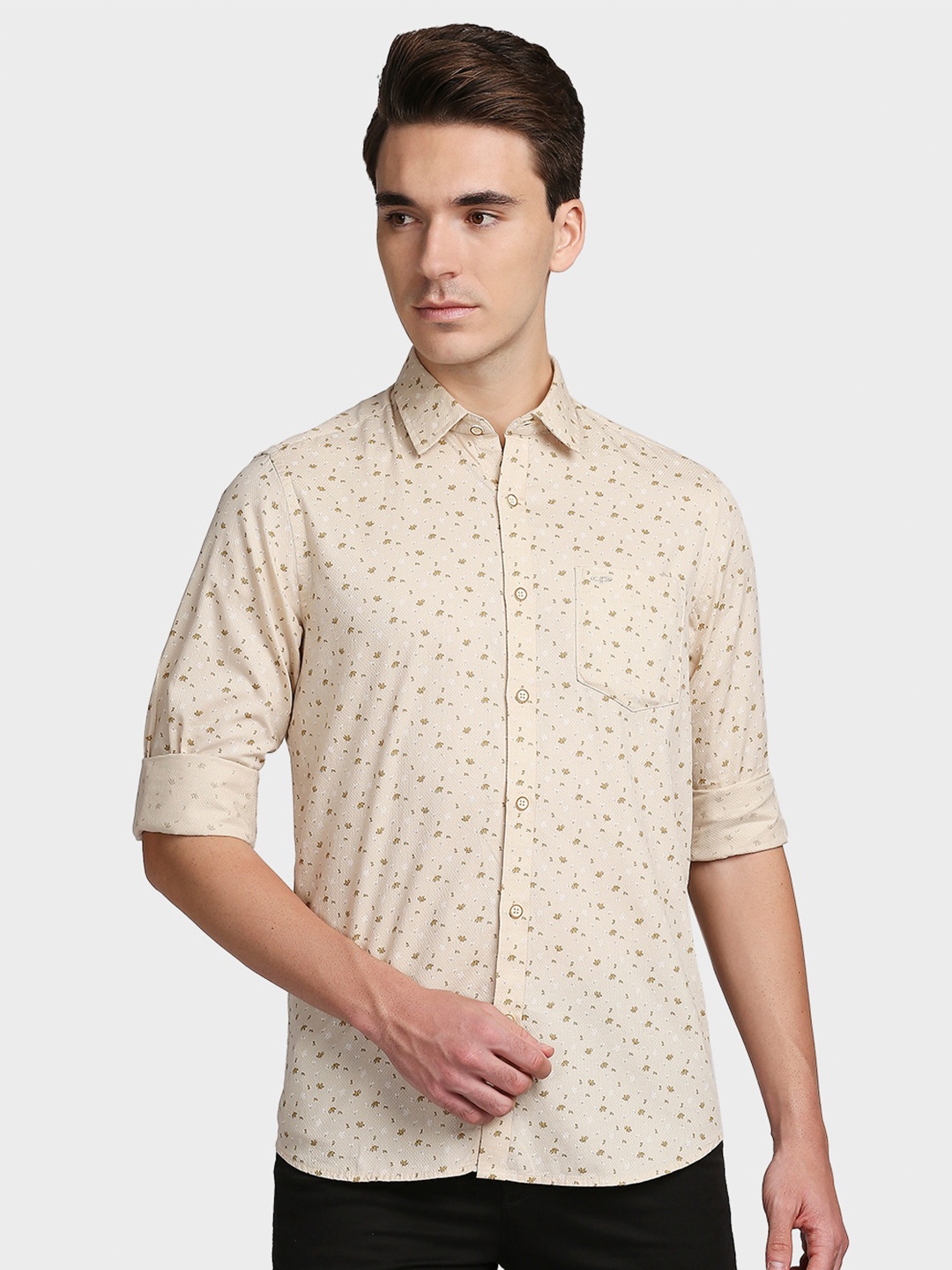 

ColorPlus Men Beige Opaque Printed Casual Shirt