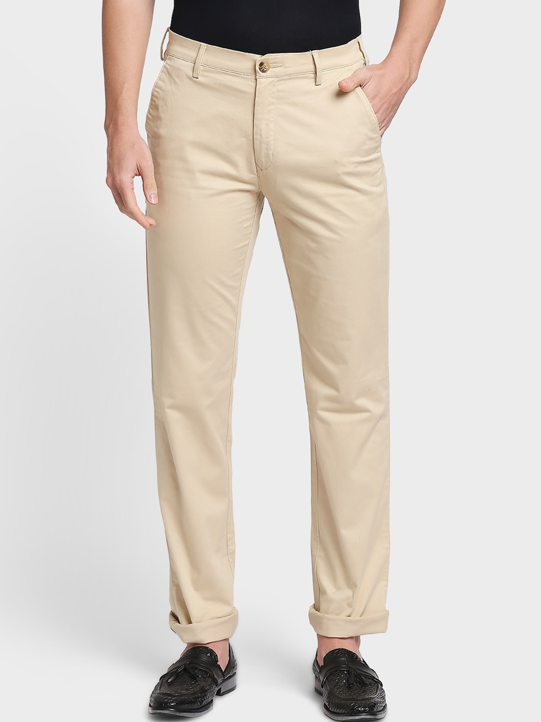 

ColorPlus Men Beige Chinos Trousers