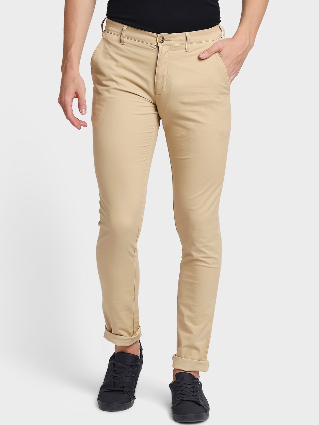 

ColorPlus Men Khaki Cigerette Trousers