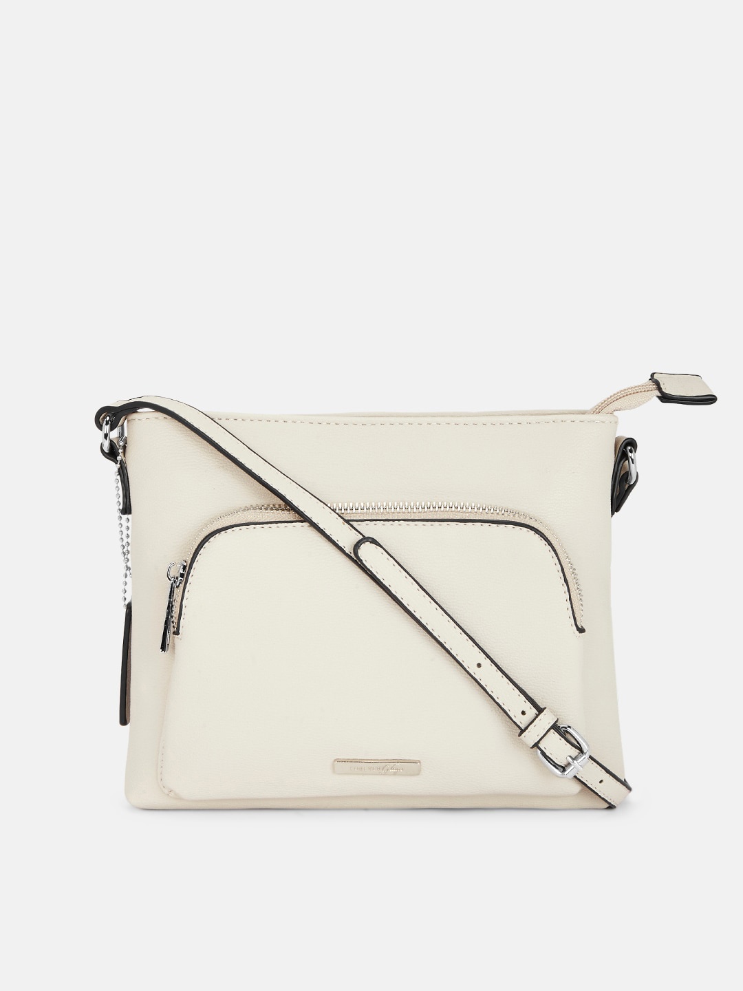 

Forever Glam by Pantaloons Cream-Coloured PU Swagger Sling Bag