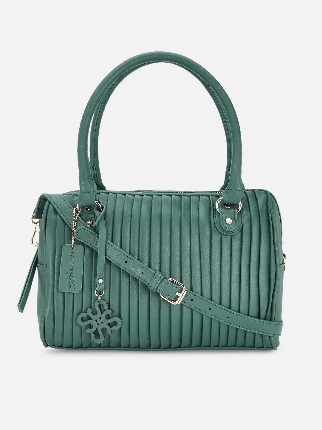 

Forever Glam by Pantaloons Green PU Shopper Handheld Bag