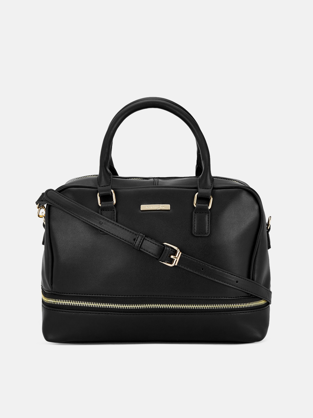 

Forever Glam by Pantaloons Woman Black PU Structured Handheld Bag