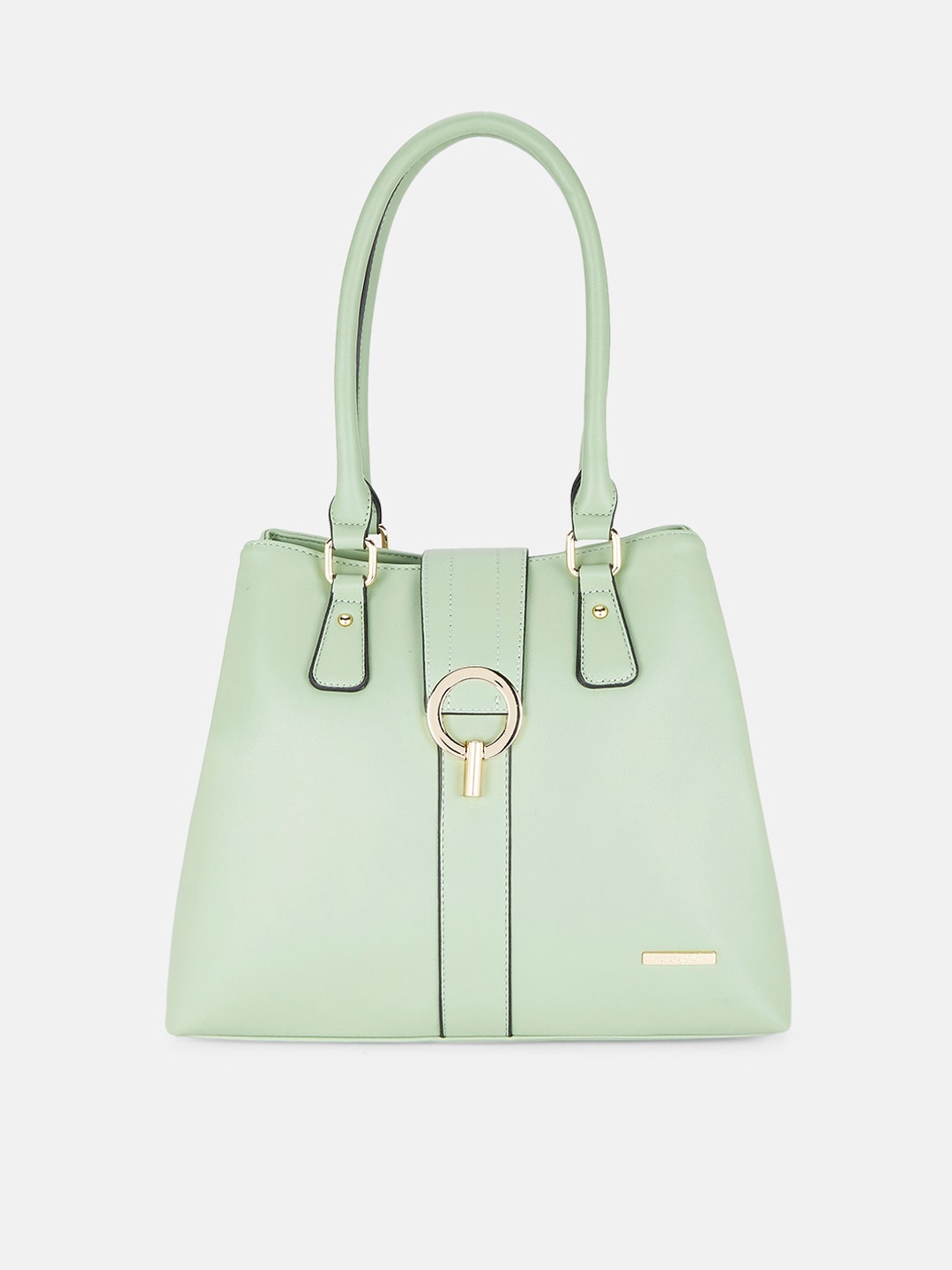 

Forever Glam by Pantaloons Green PU Structured Handheld Bag