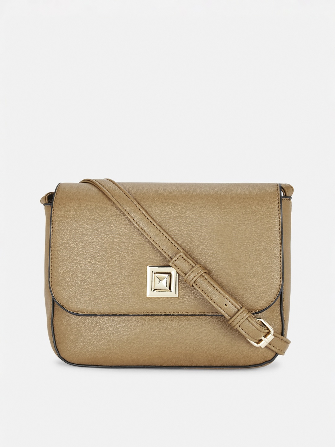 

Forever Glam by Pantaloons Tan PU Structured Sling Bag