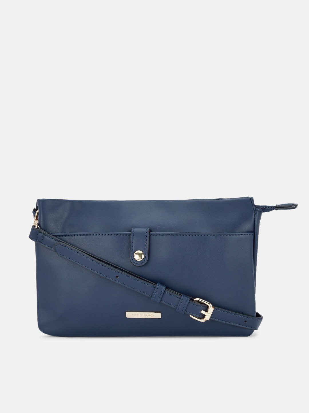 

Forever Glam by Pantaloons Navy Blue PU Structured Sling Bag