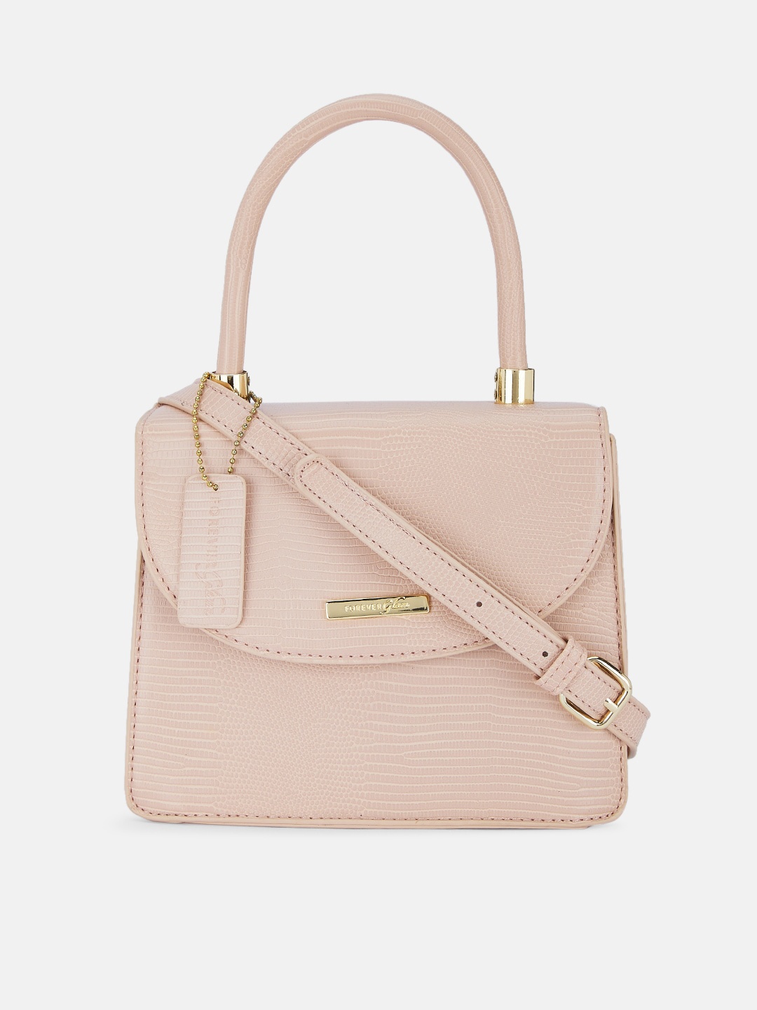 

Forever Glam by Pantaloons Pink PU Structured Satchel