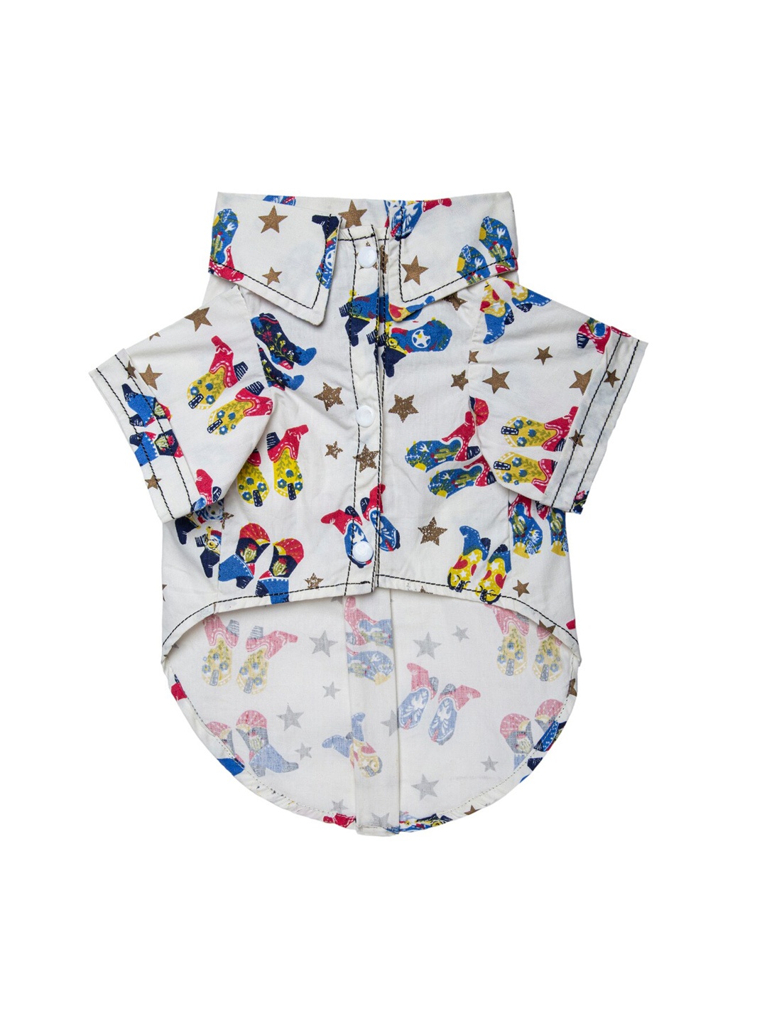 

Lulala White Printed Cotton Dog Dresses
