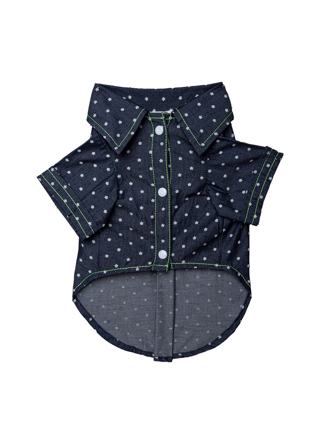 

Lulala Navy Blue Polka Dots Printed Cotton Dog Shirt