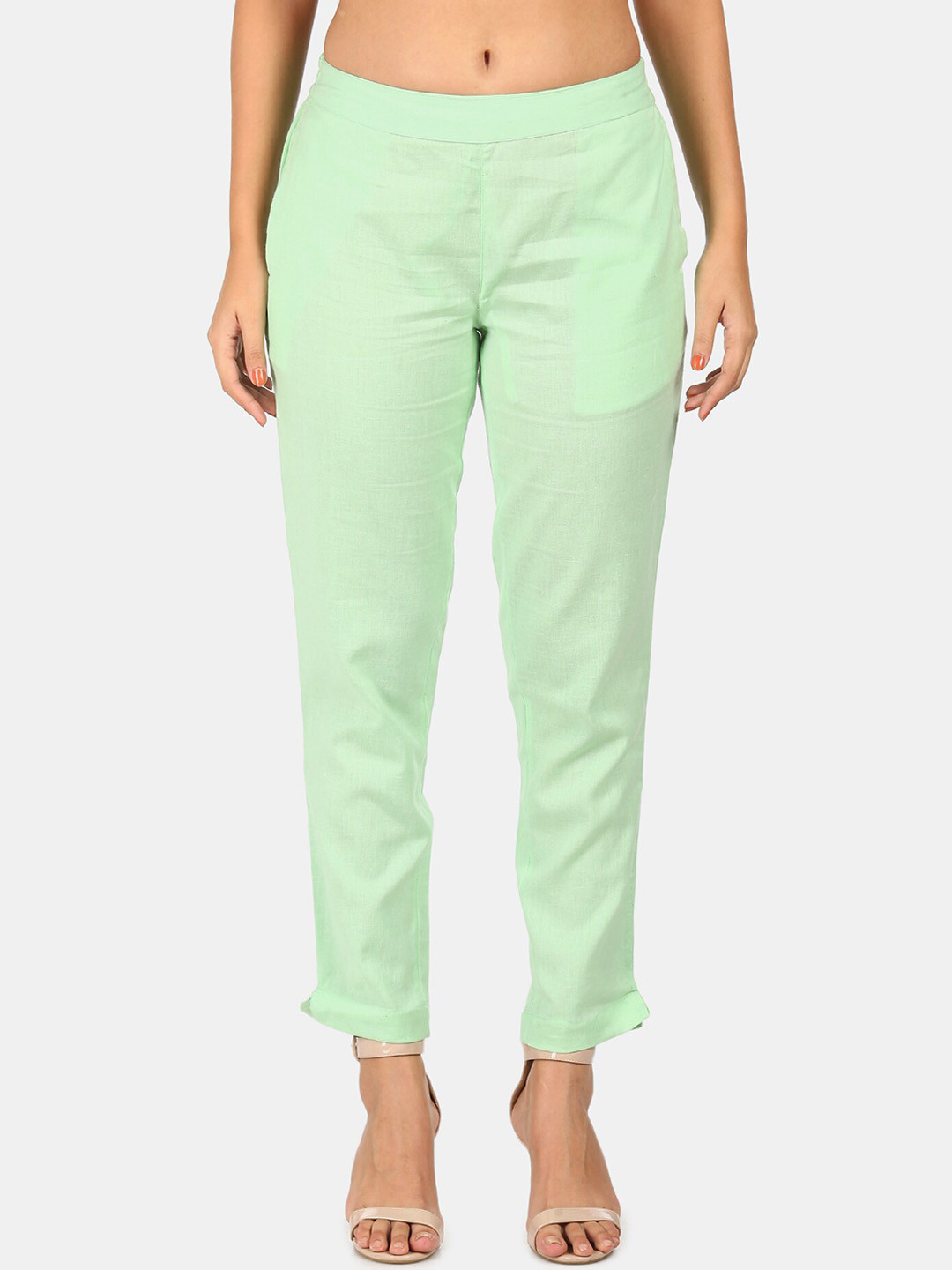 

Karigari Women Green Printed Trousers