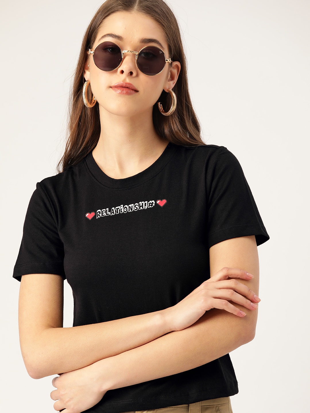 

DressBerry Women Black T-shirt