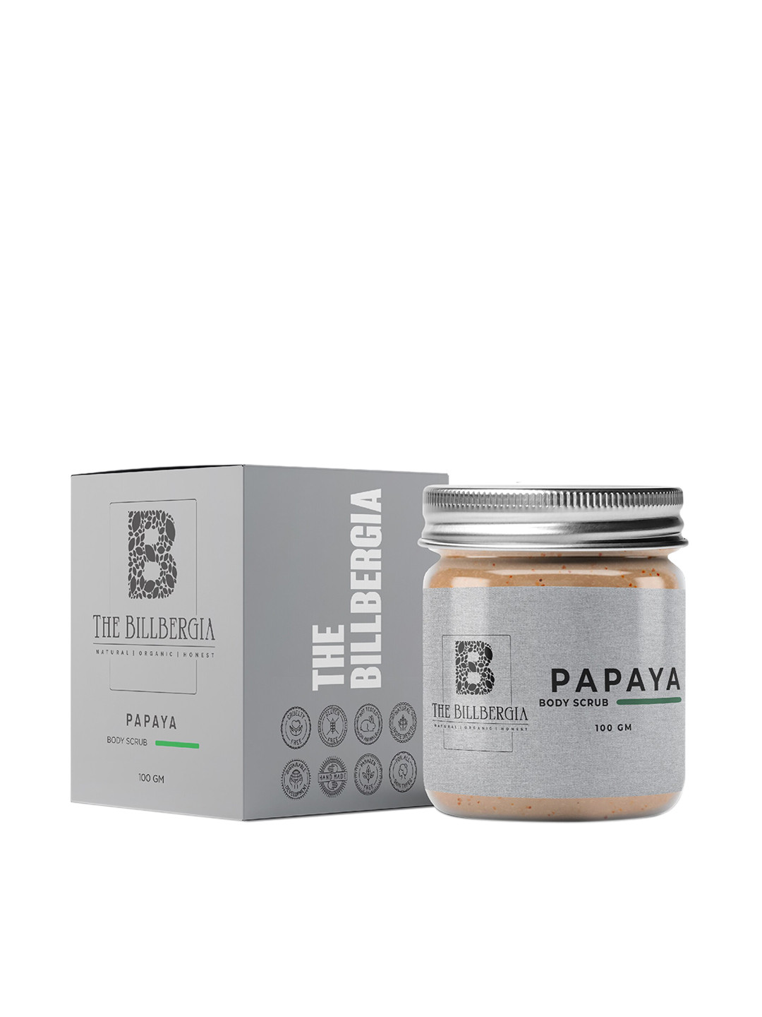 

THE BILLBERGIA Papaya Body Scrub For Tan Removal & Skin Hydration 100Gm, Orange
