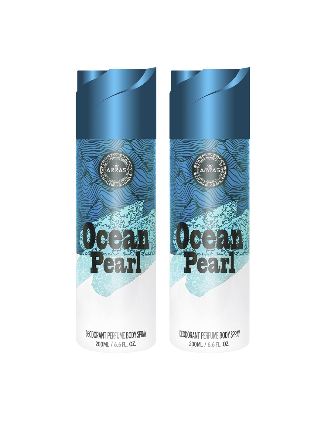 

Arras Pack of 2 Ocean Pearl Deodorant Perfume Body Spray- 200ml, Blue