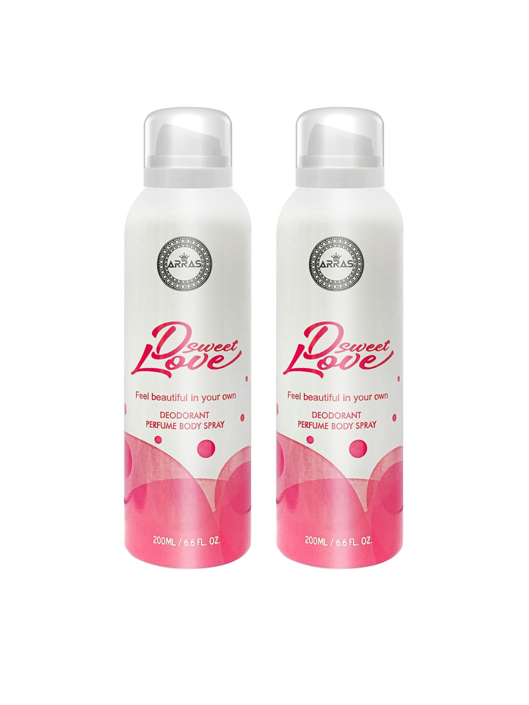 

Arras Pack of 2 Sweet love Pink Deodorant Perfume Body Spray-200ml Each