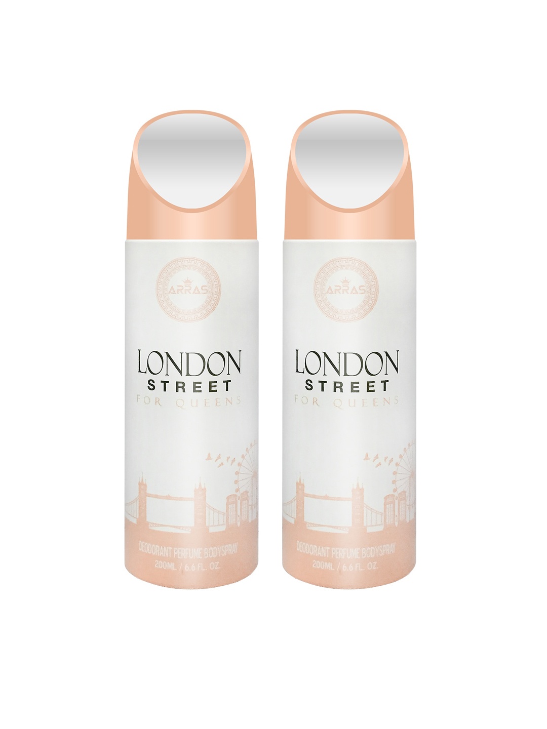 

Arras Unisex London Street Deodorant Perfume Body Spray- 200ml each Pack of 2, White