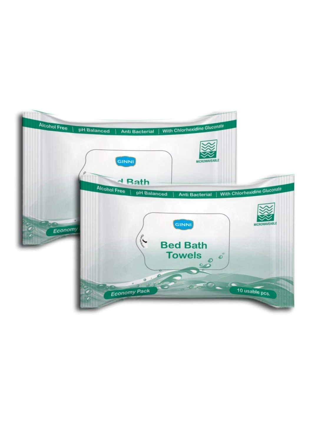 

Ginni Unisex Hygiene Wet Bed Bath Wipes Set of 2, White