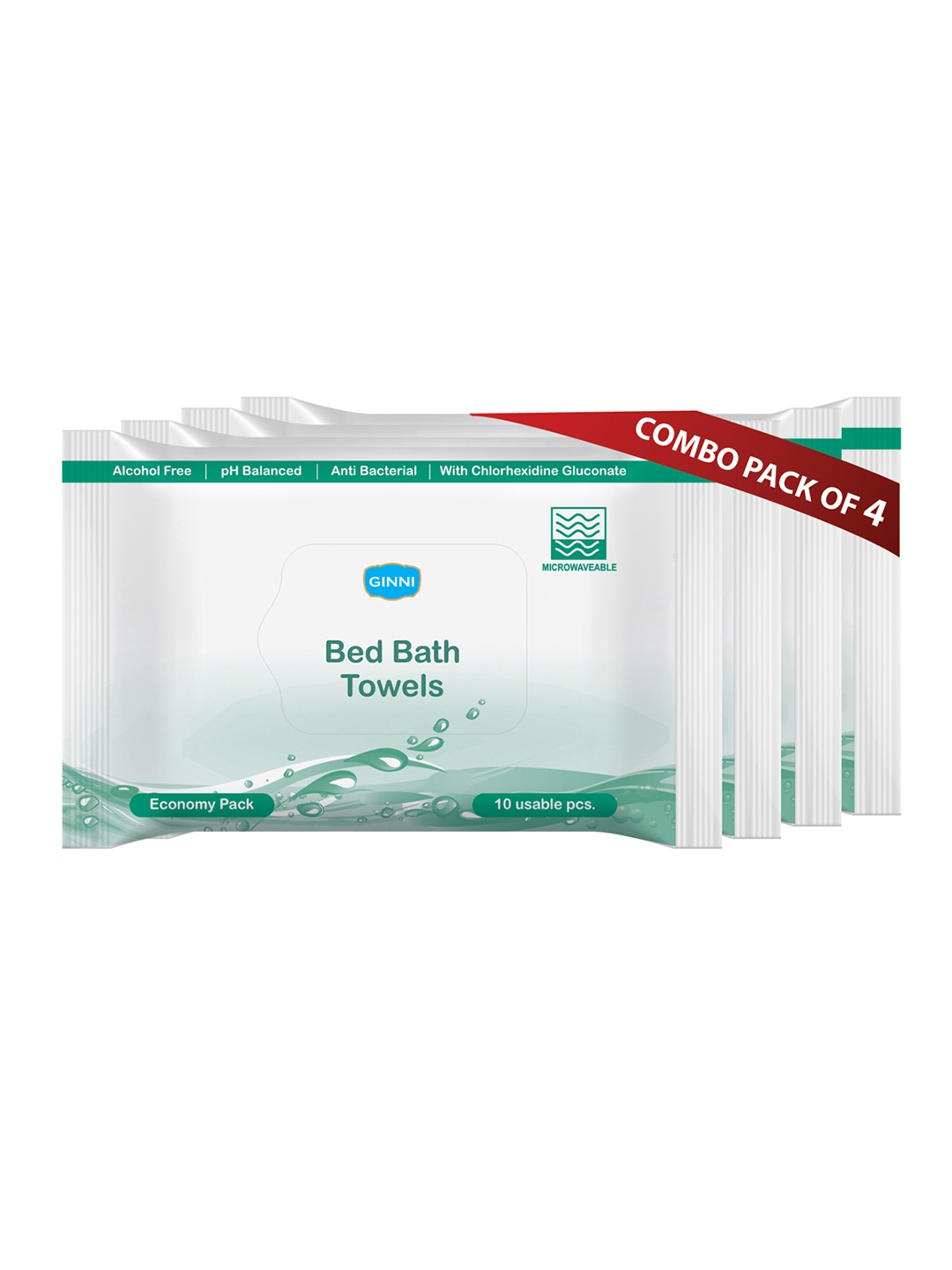 

Ginni Set Of 4 White Hygiene Wet Bed Bath Towel
