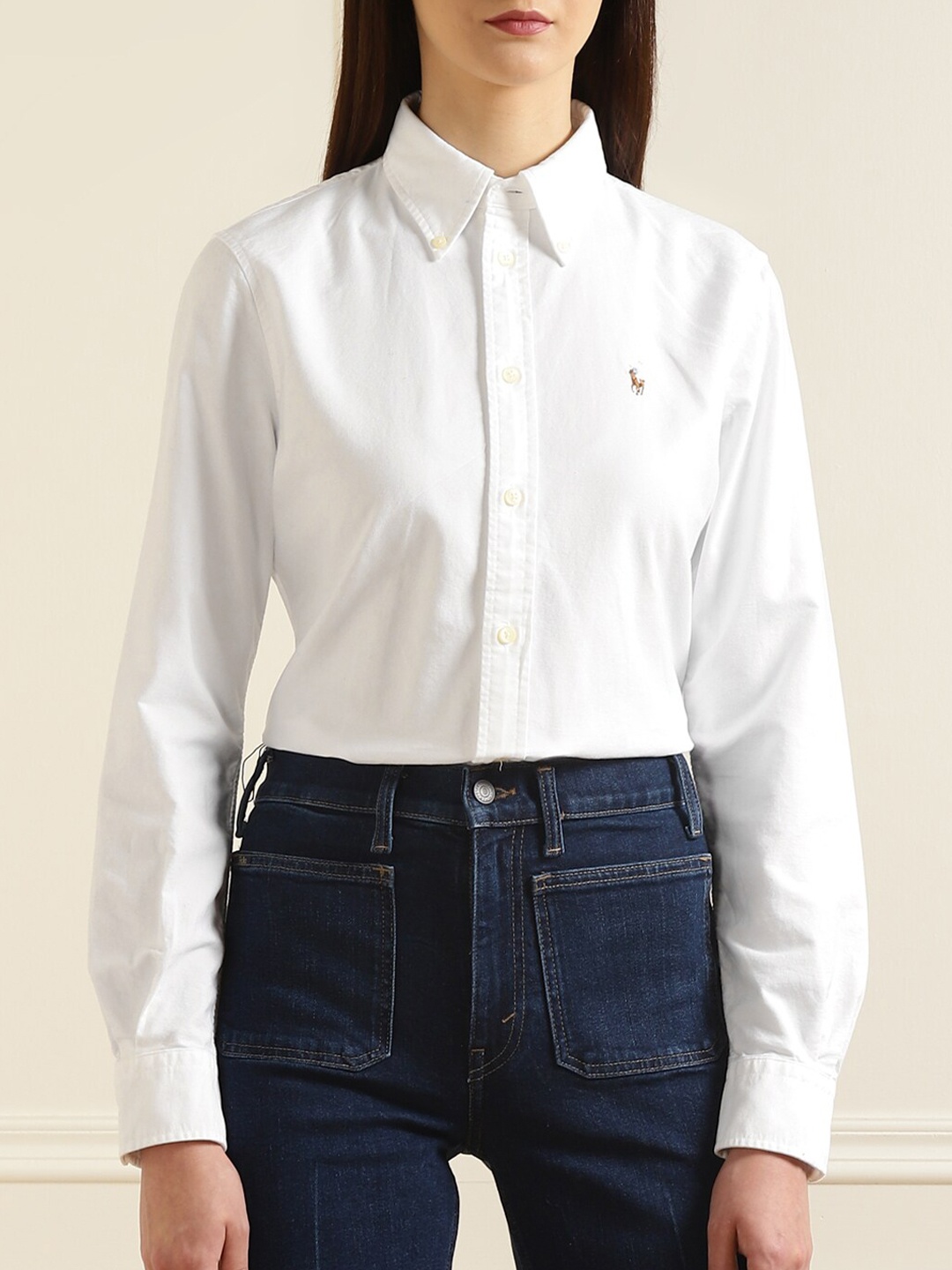 

Polo Ralph Lauren Women White Semi Sheer Casual Shirt