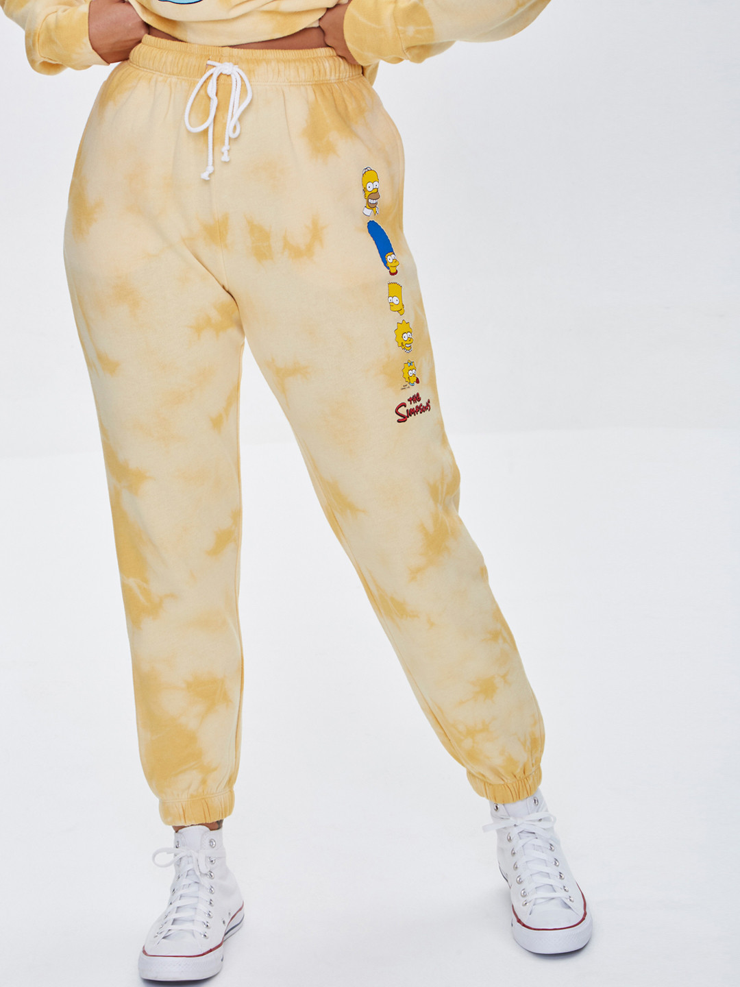 

FOREVER 21 Women Yellow Colourblocked Printed Trousers