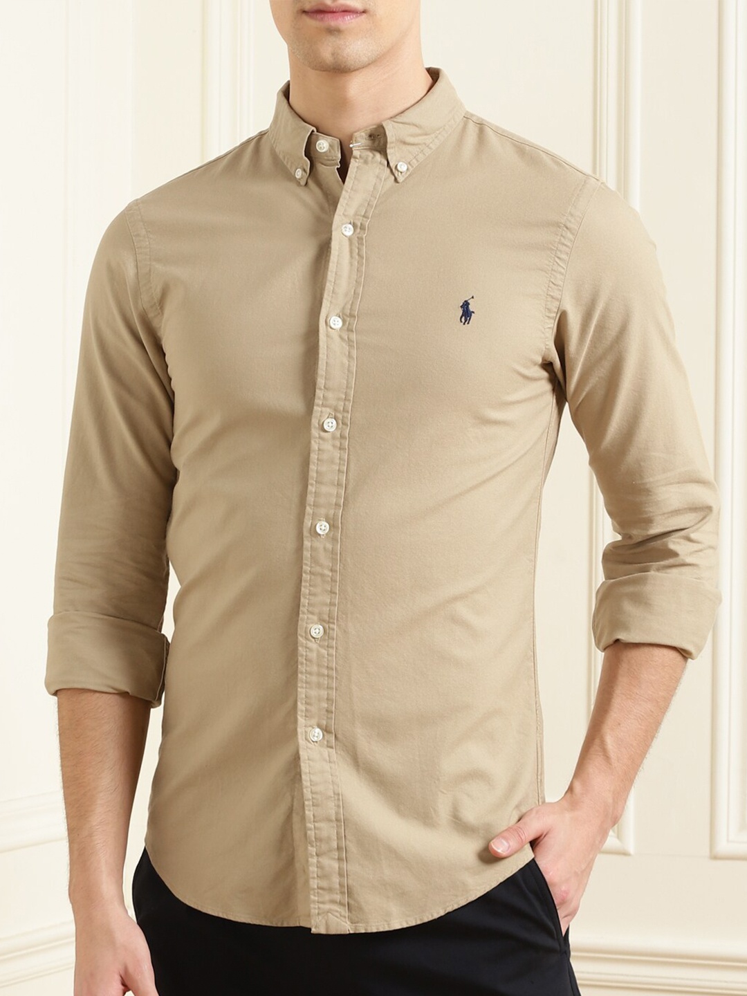 

Polo Ralph Lauren Men Tan Opaque Casual Cotton Shirt