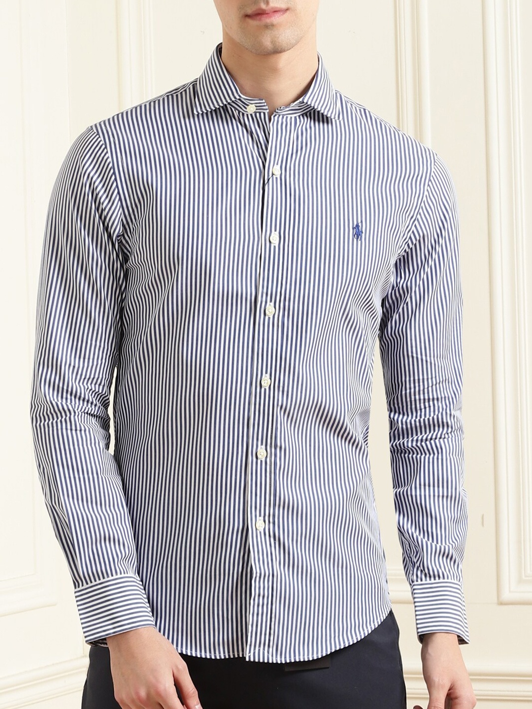 

Polo Ralph Lauren Men Navy Blue Striped Casual Shirt