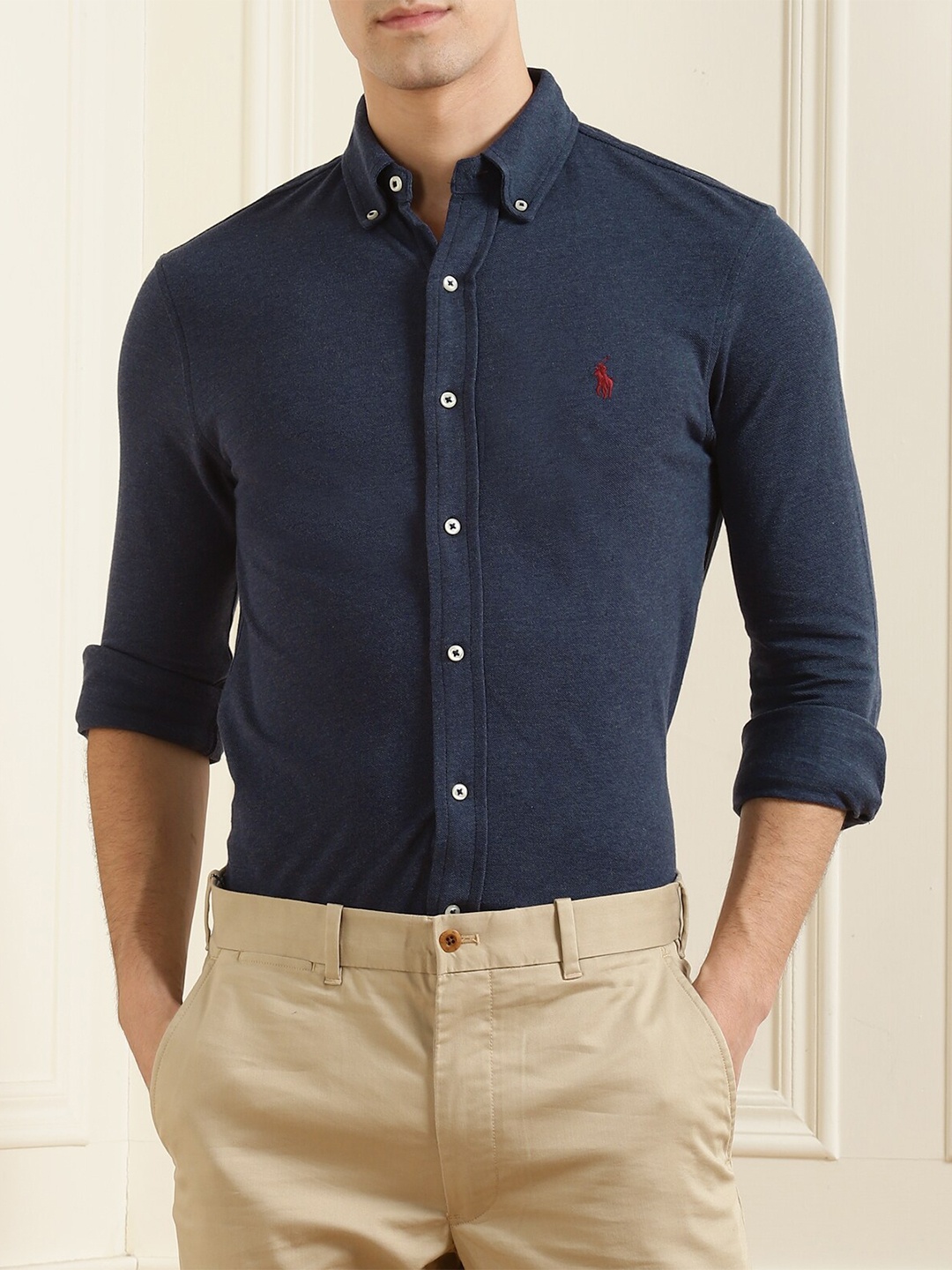

Polo Ralph Lauren Men Blue Solid Formal Shirt