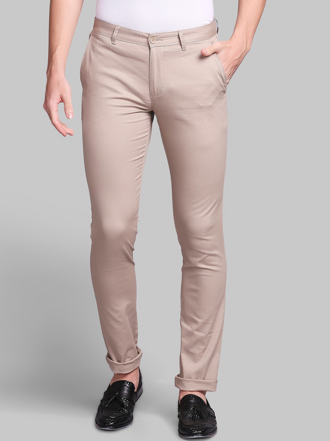 

Parx Men Beige Tapered Fit Trousers
