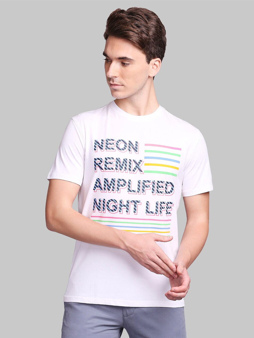 

Parx Men White Printed T-shirt