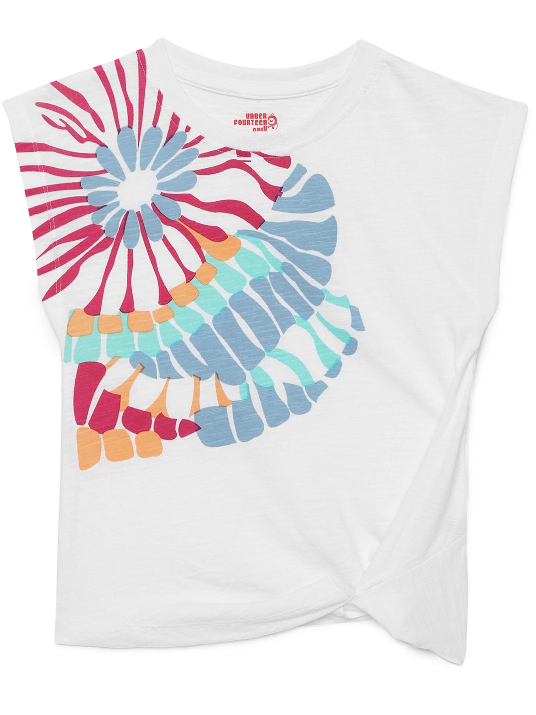 

UNDER FOURTEEN ONLY White & Pink Regular Top