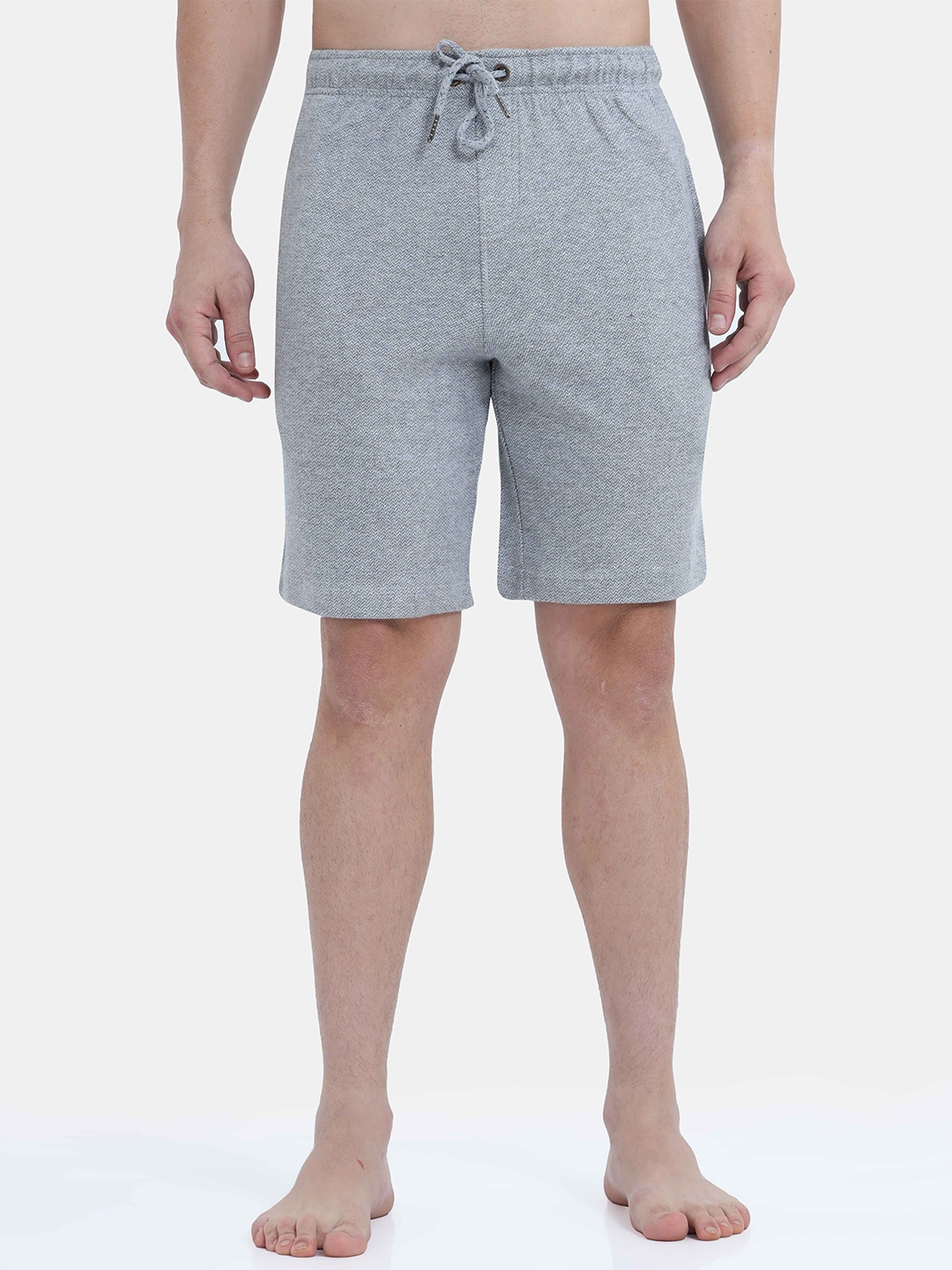 

Bareblow Men Grey Melange Cotton Lounge Shorts