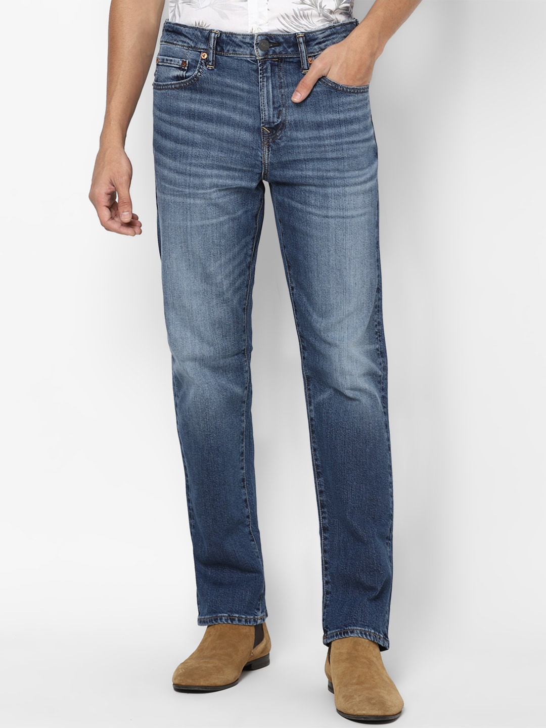 

AMERICAN EAGLE OUTFITTERS Men Blue Heavy Fade Jeans