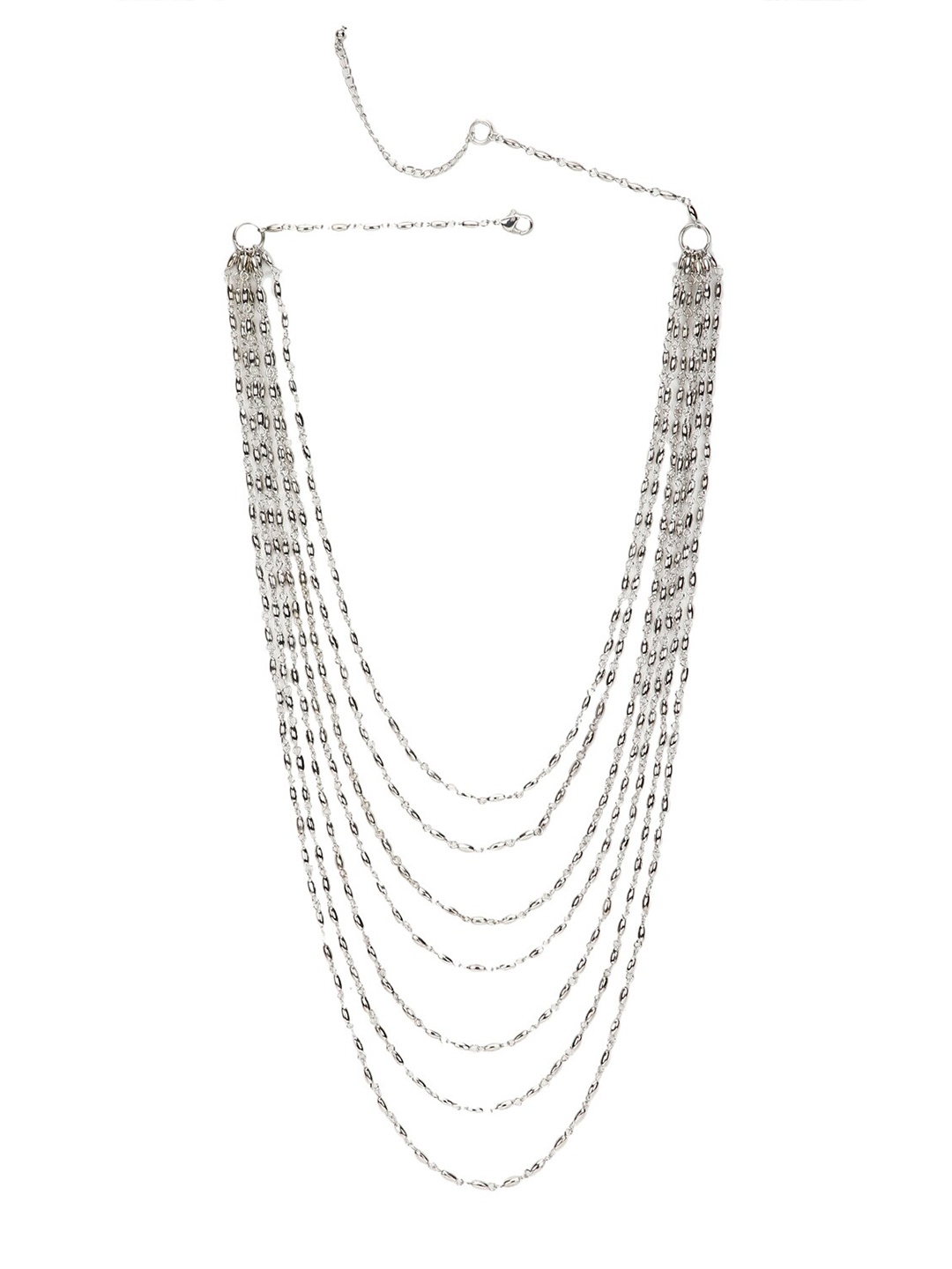 

FOREVER 21 Silver-Toned Metal Silver-Plated Layered Necklace