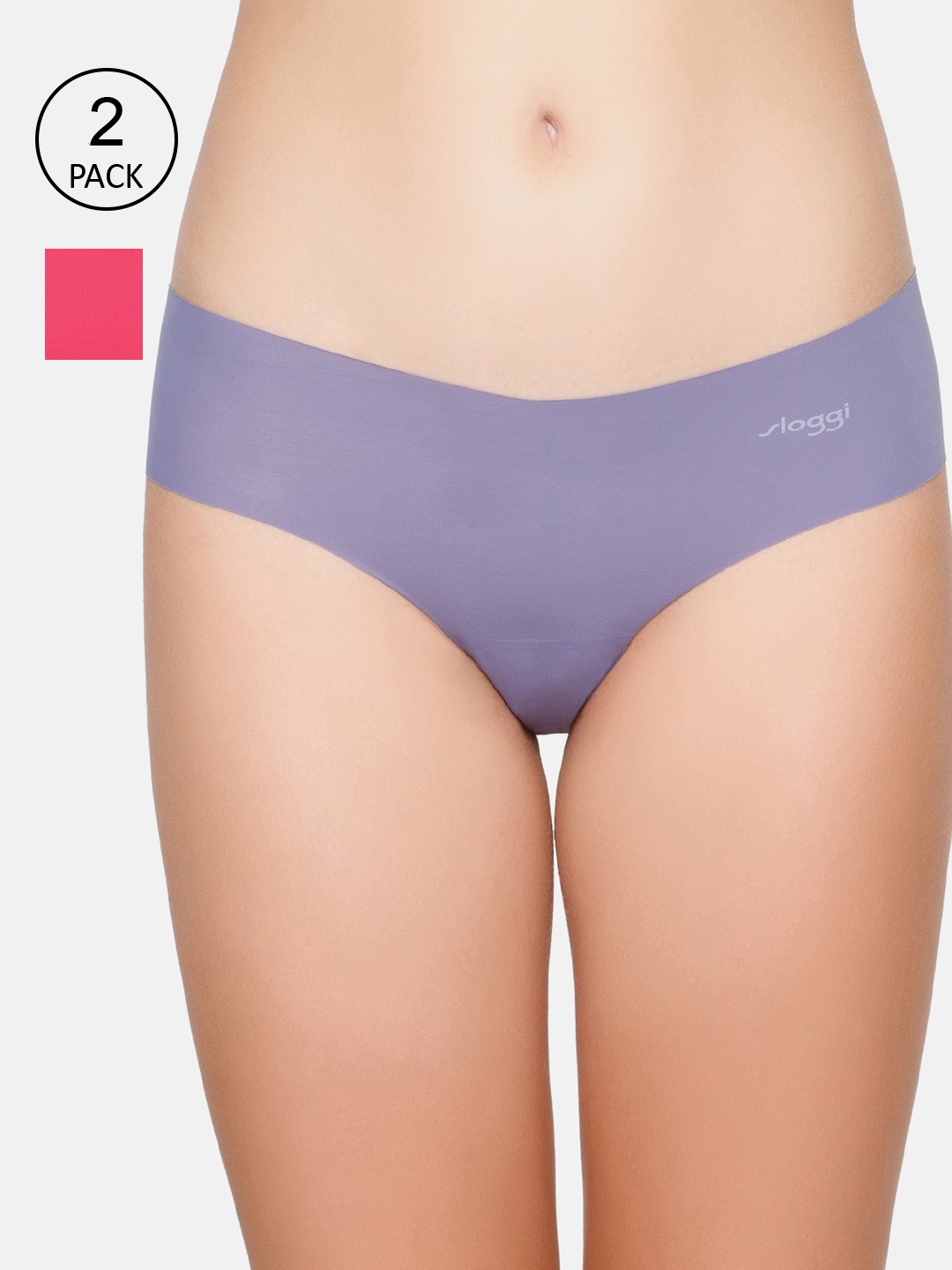 

Sloggi Women Zero Feel Microfibre Seamless Hipster Brief - Pack of 2, Pink