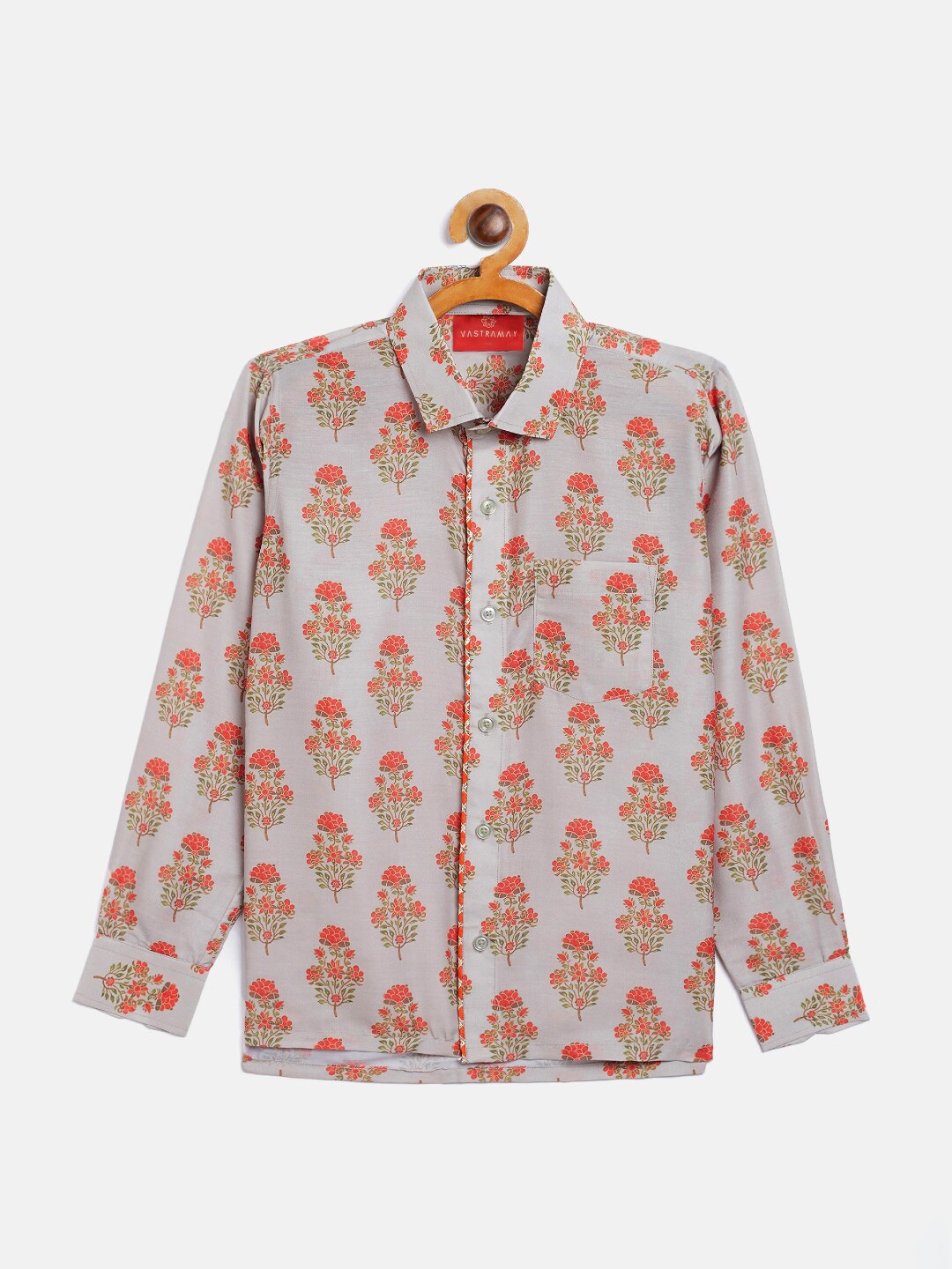 

VASTRAMAY Boys Multicoloured Floral Opaque Printed Party Shirt, Multi