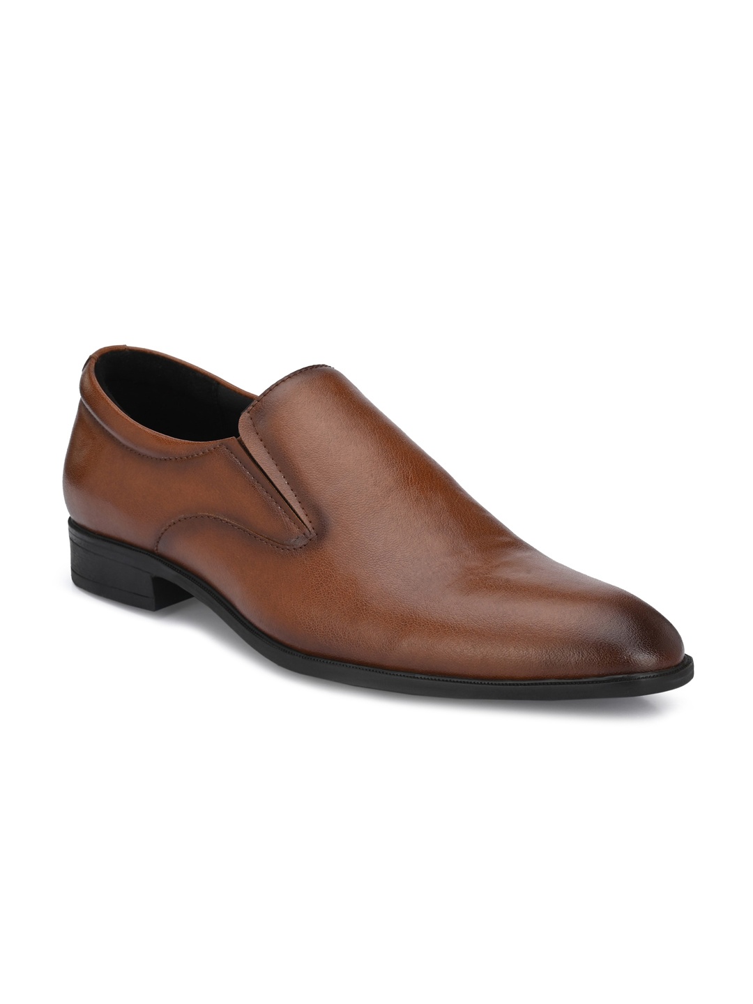 

Delize Men Tan Brown Solid Formal Slip-On Shoes