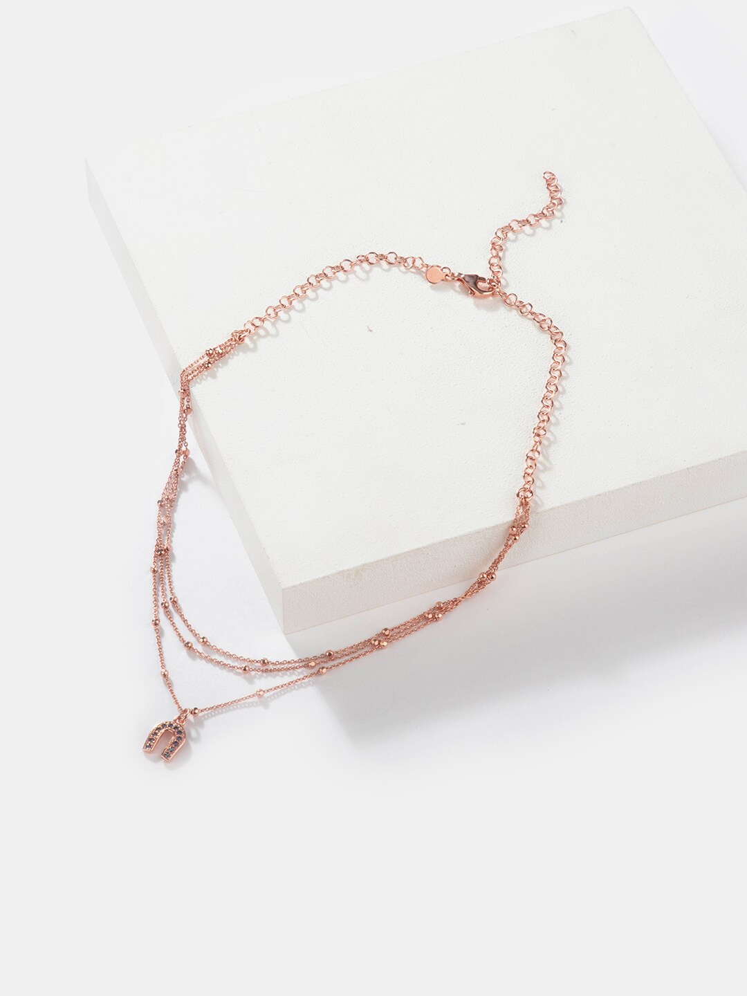 

SHAYA Gold-Toned 925 Sterling Silver Rose Gold-Plated Layered Necklace