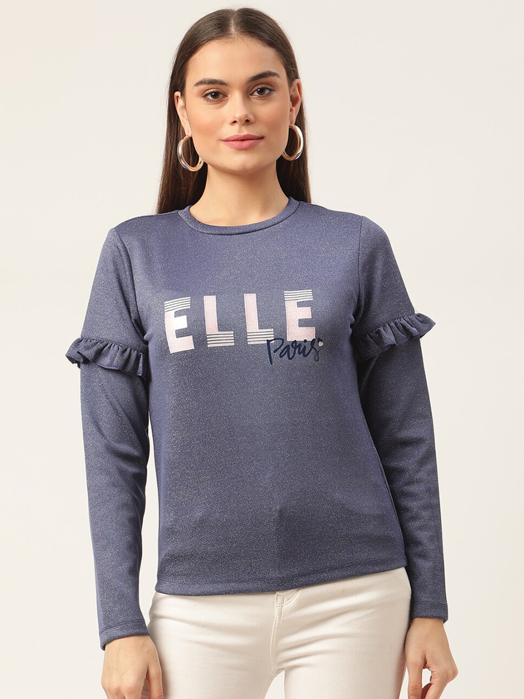 

ELLE Women Pink Typography Printed T-shirt