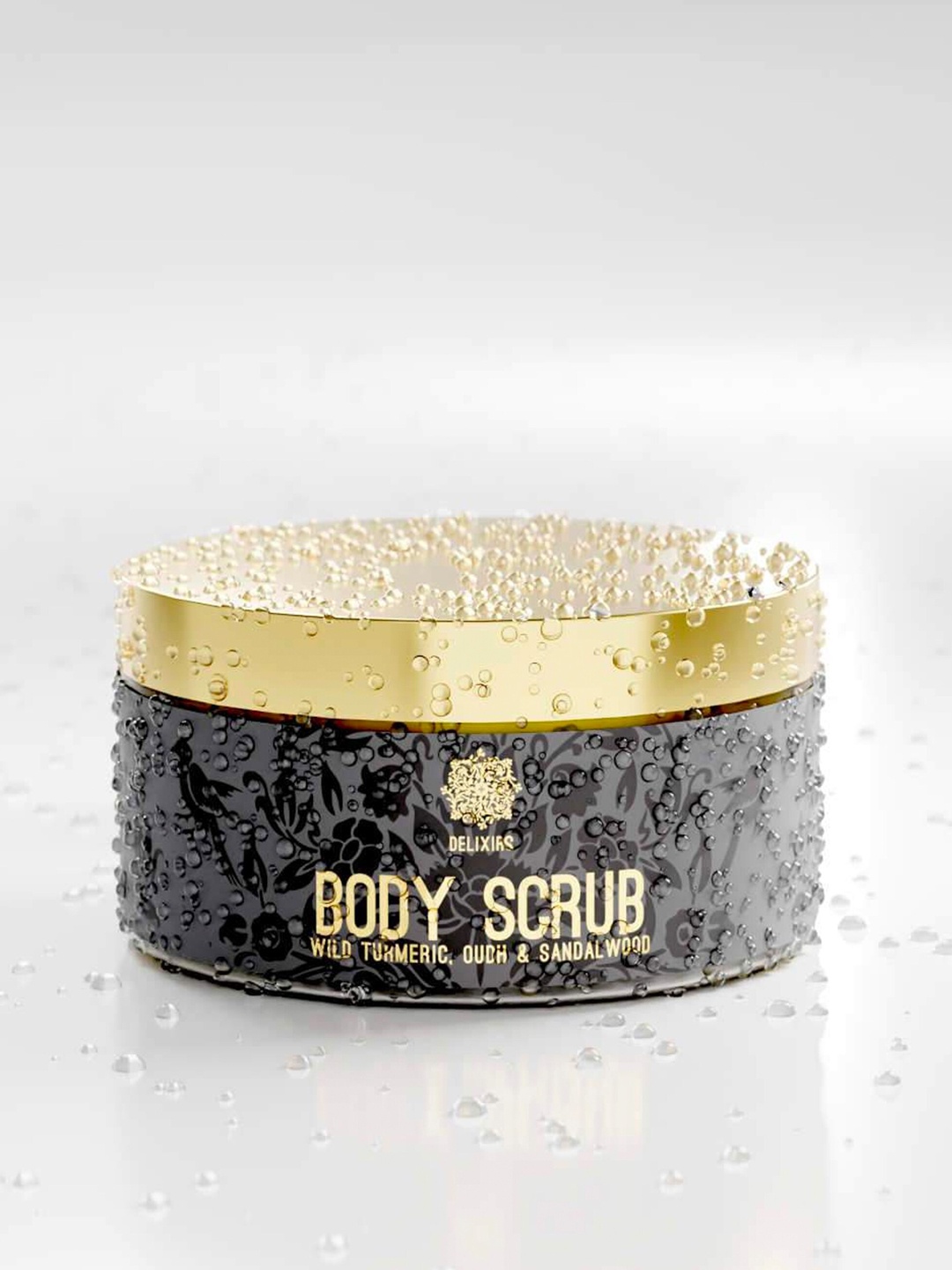 

DELIXIRS Turmeric & Sandalwood Body Scrub For Tan Removal & Skin Brightening - 200g, Black