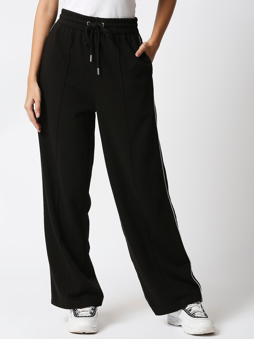 

20Dresses Women Black Parallel Trousers