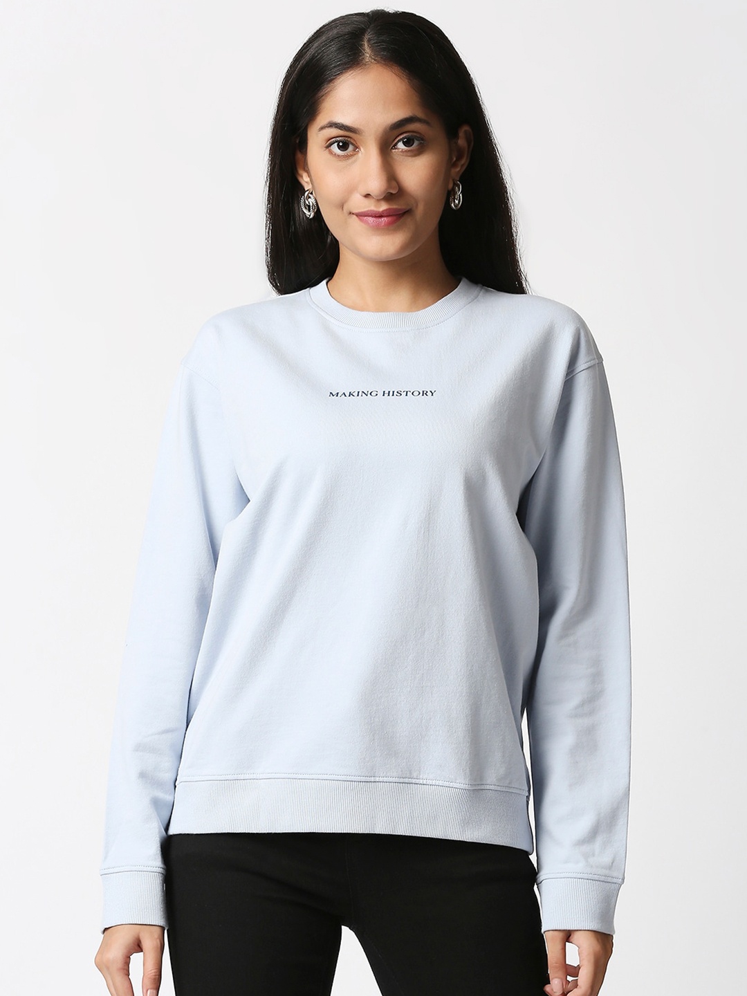 

20Dresses Women Blue Cotton Sweatshirt