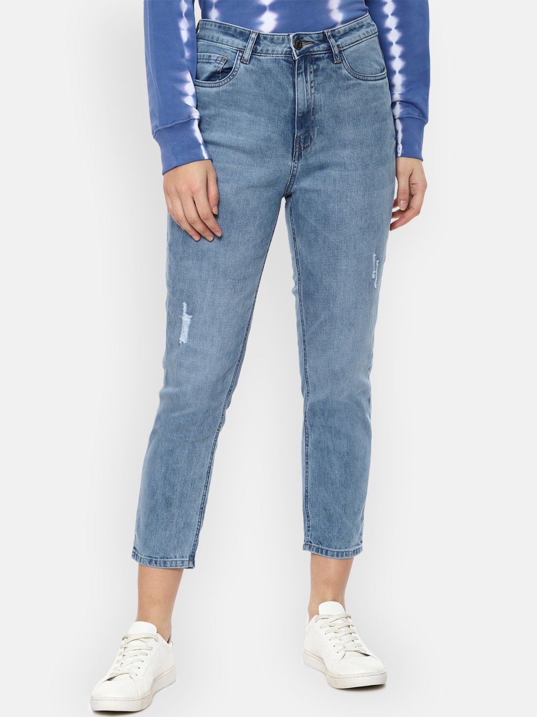 

Van Heusen Woman Women Blue Mildly Distressed Light Fade Jeans