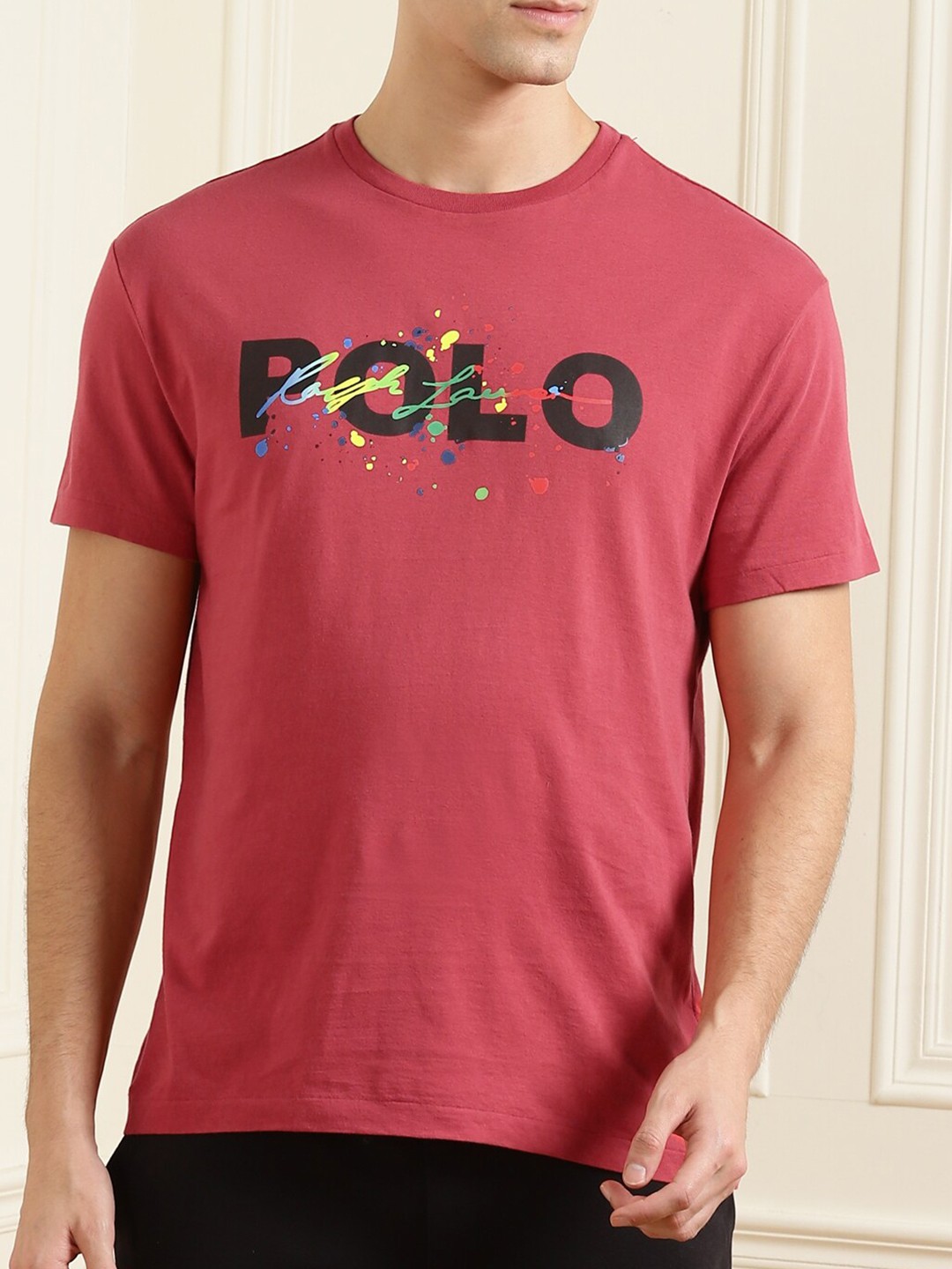 

Polo Ralph Lauren Men Red Typography Printed T-shirt