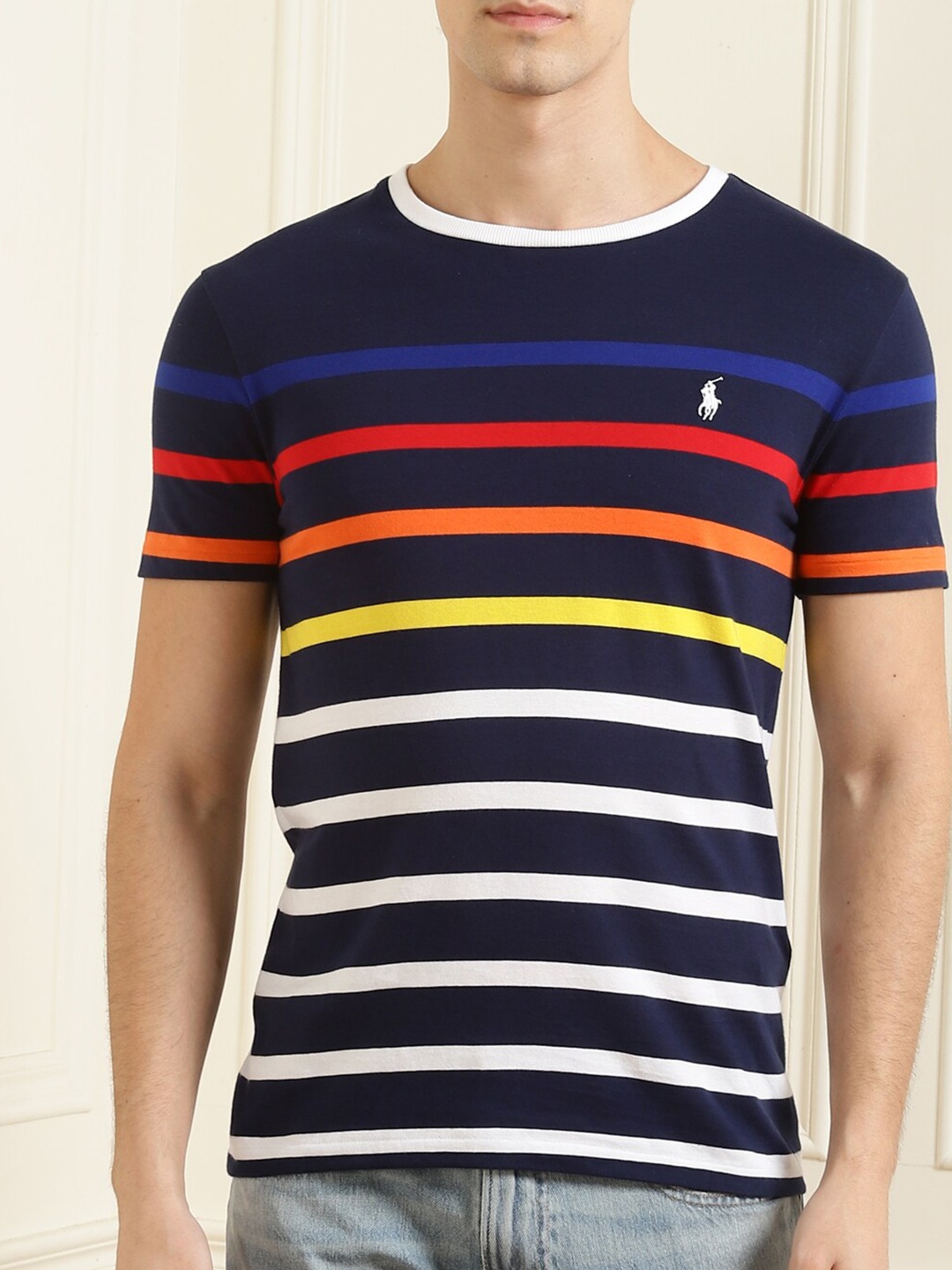 

Polo Ralph Lauren Men Navy Blue Striped T-shirt