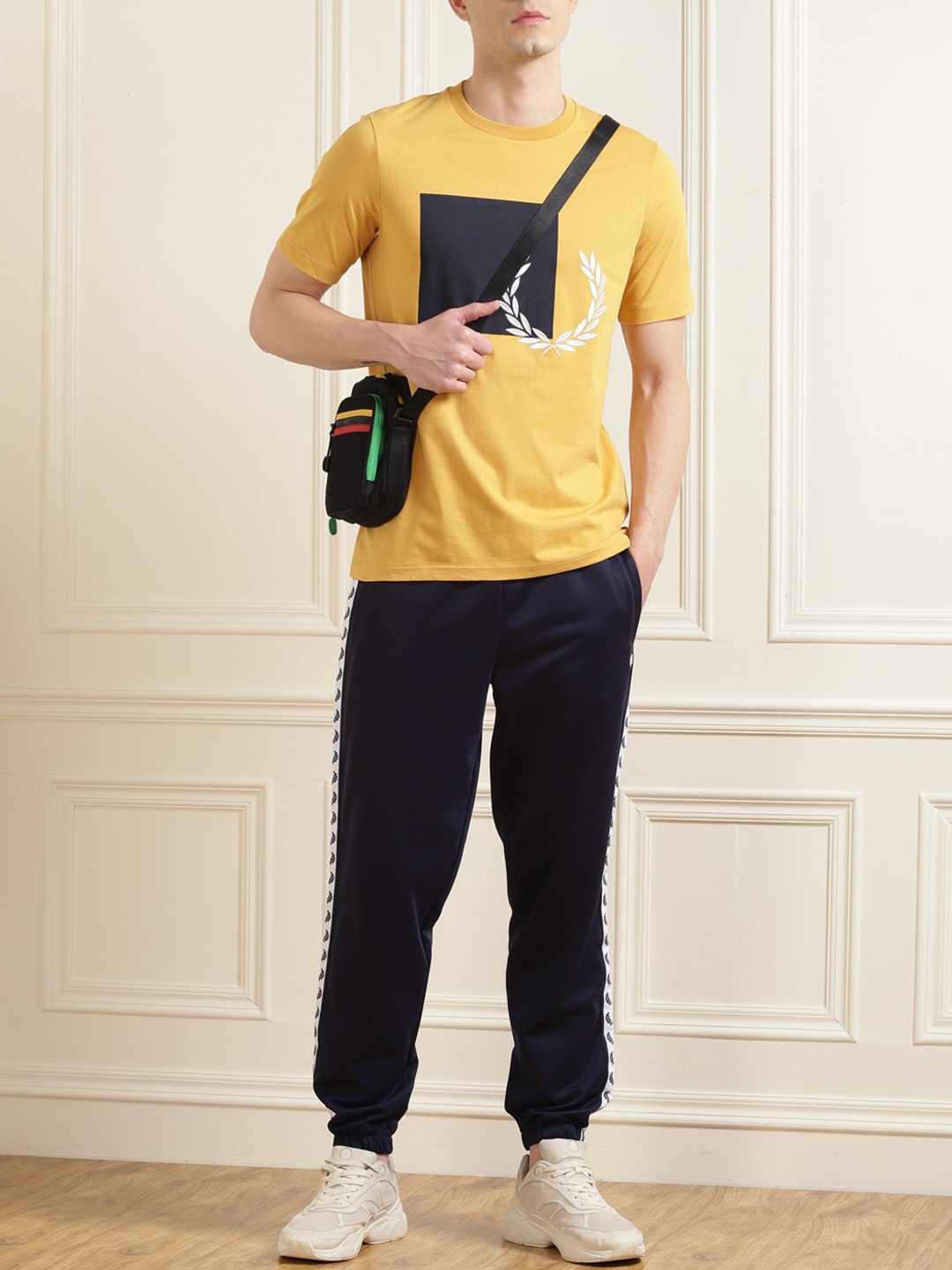 

Fred Perry Men Navy Blue Taped Track Pants
