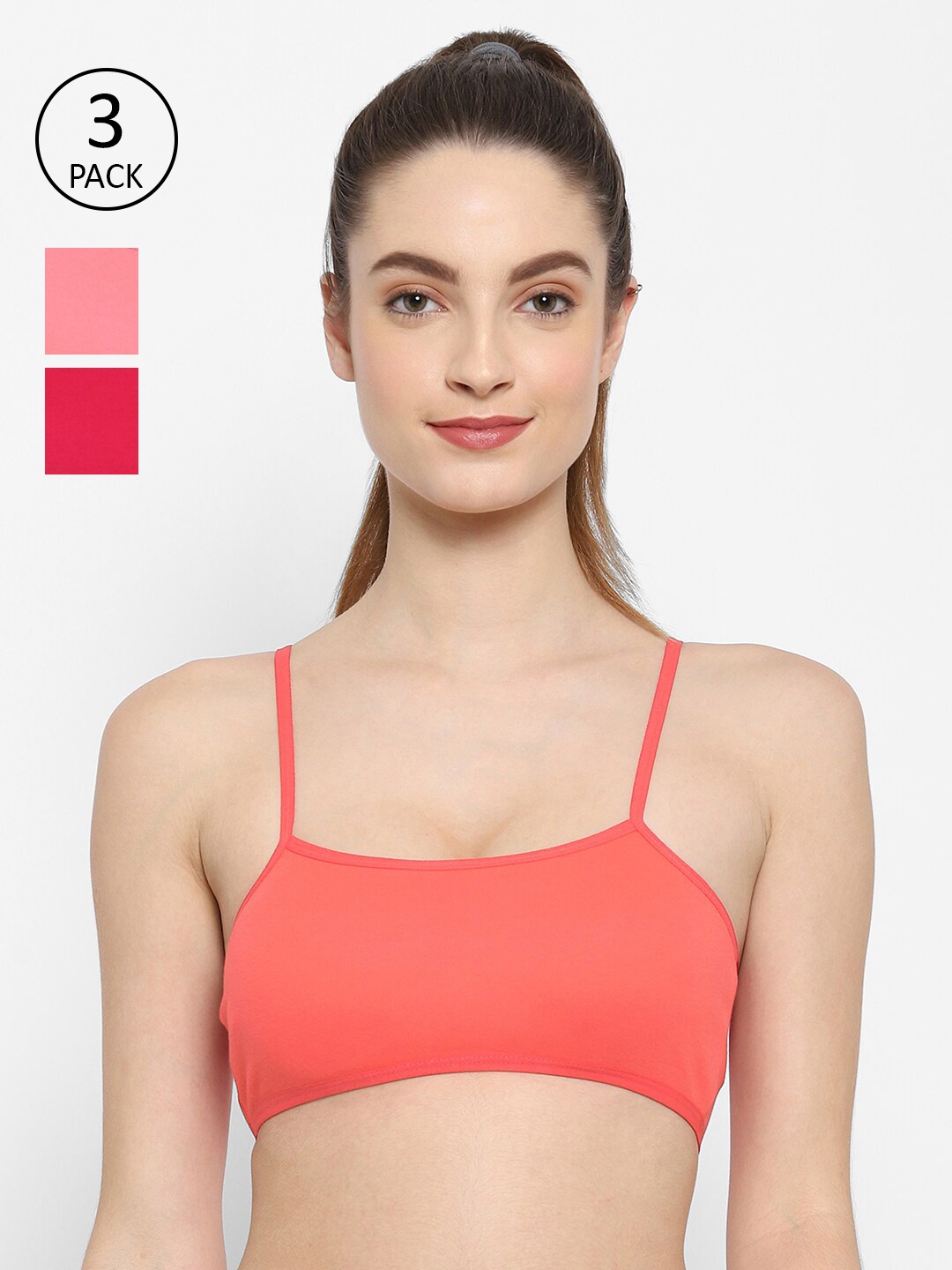 

Floret Pack Of 3 Beginners Bra, Pink