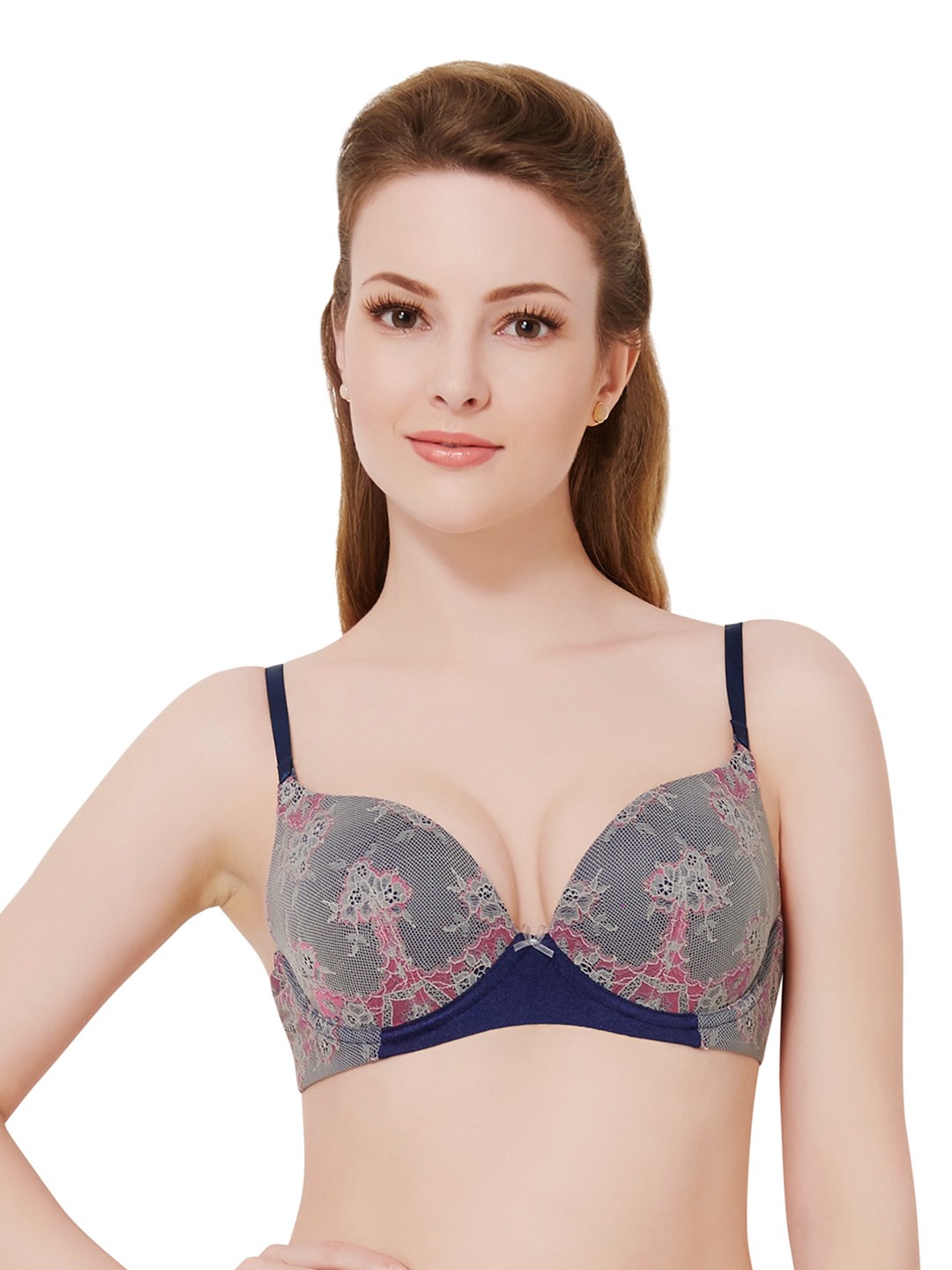 

Amante Blue Lace Medium-Coverage Push-Up Bra BRA14505