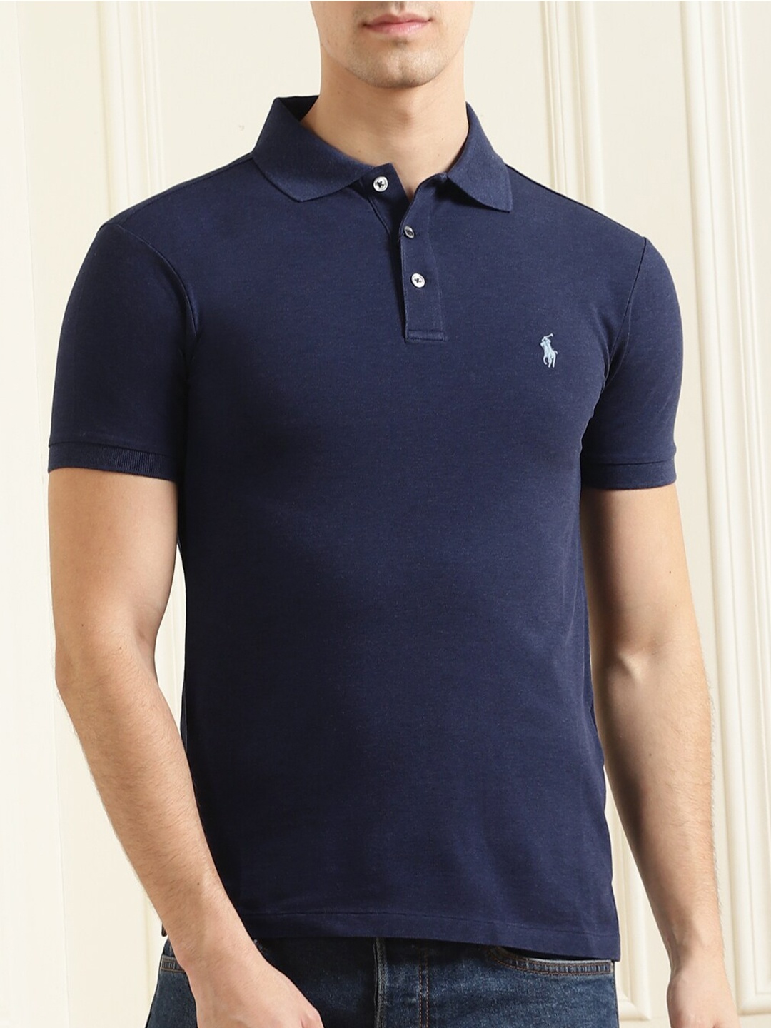 

Polo Ralph Lauren Men Navy Blue Polo Collar T-shirt