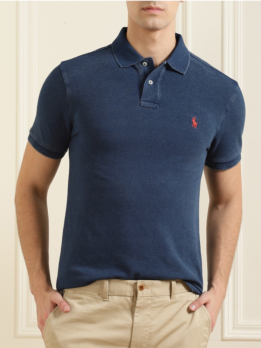 

Polo Ralph Lauren Men Navy Blue Polo Collar T-shirt